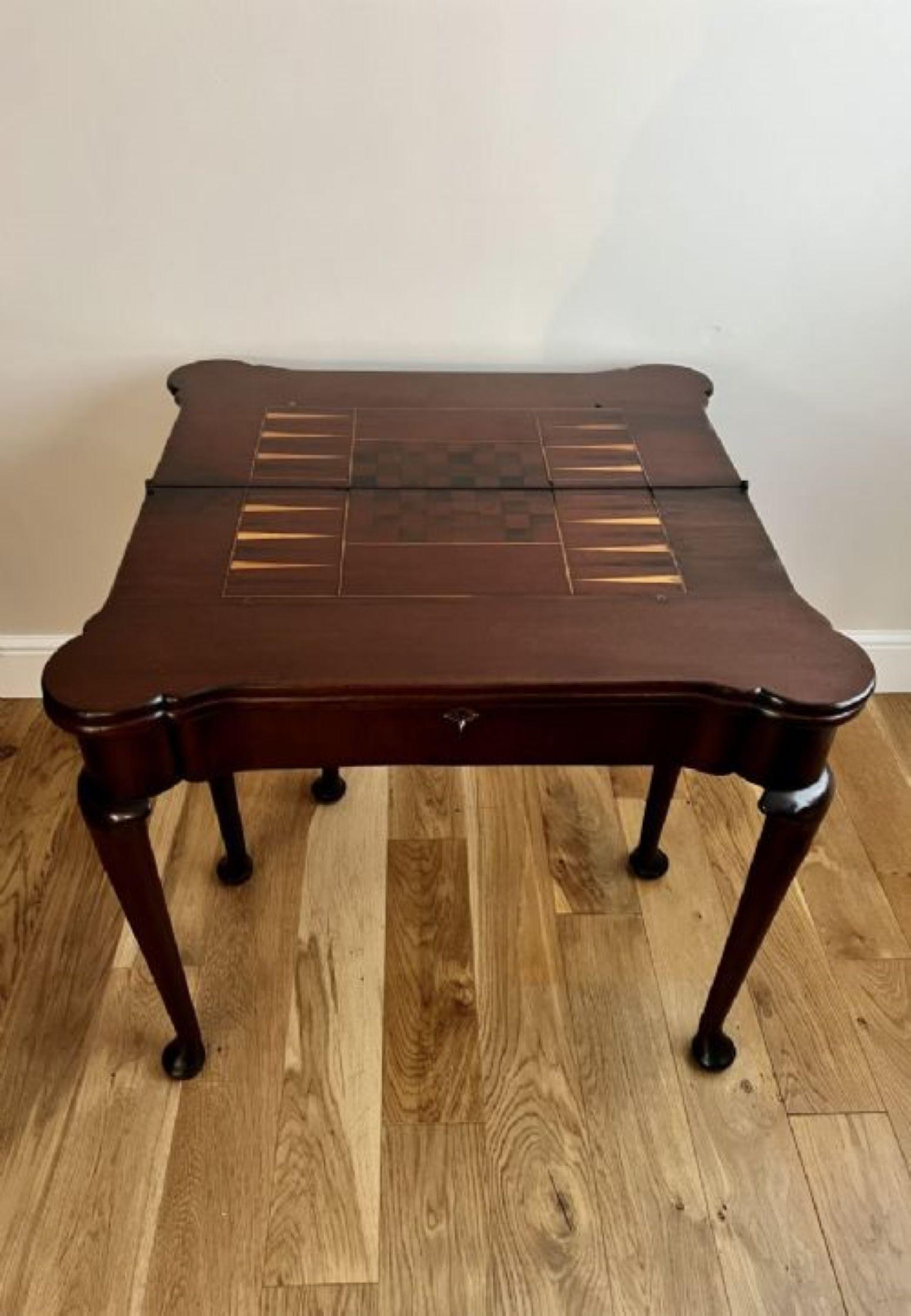 Mahogany Outstanding quality antique George III mahogany games table  For Sale