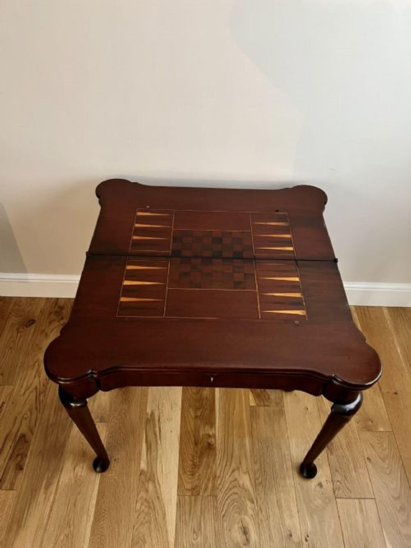 Outstanding quality antique George III mahogany games table  For Sale 1