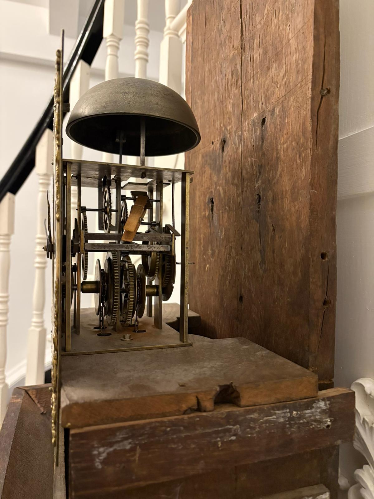 English Outstanding Quality Antique George III Oak & Burr Oak Brass Face Longcase Clock For Sale