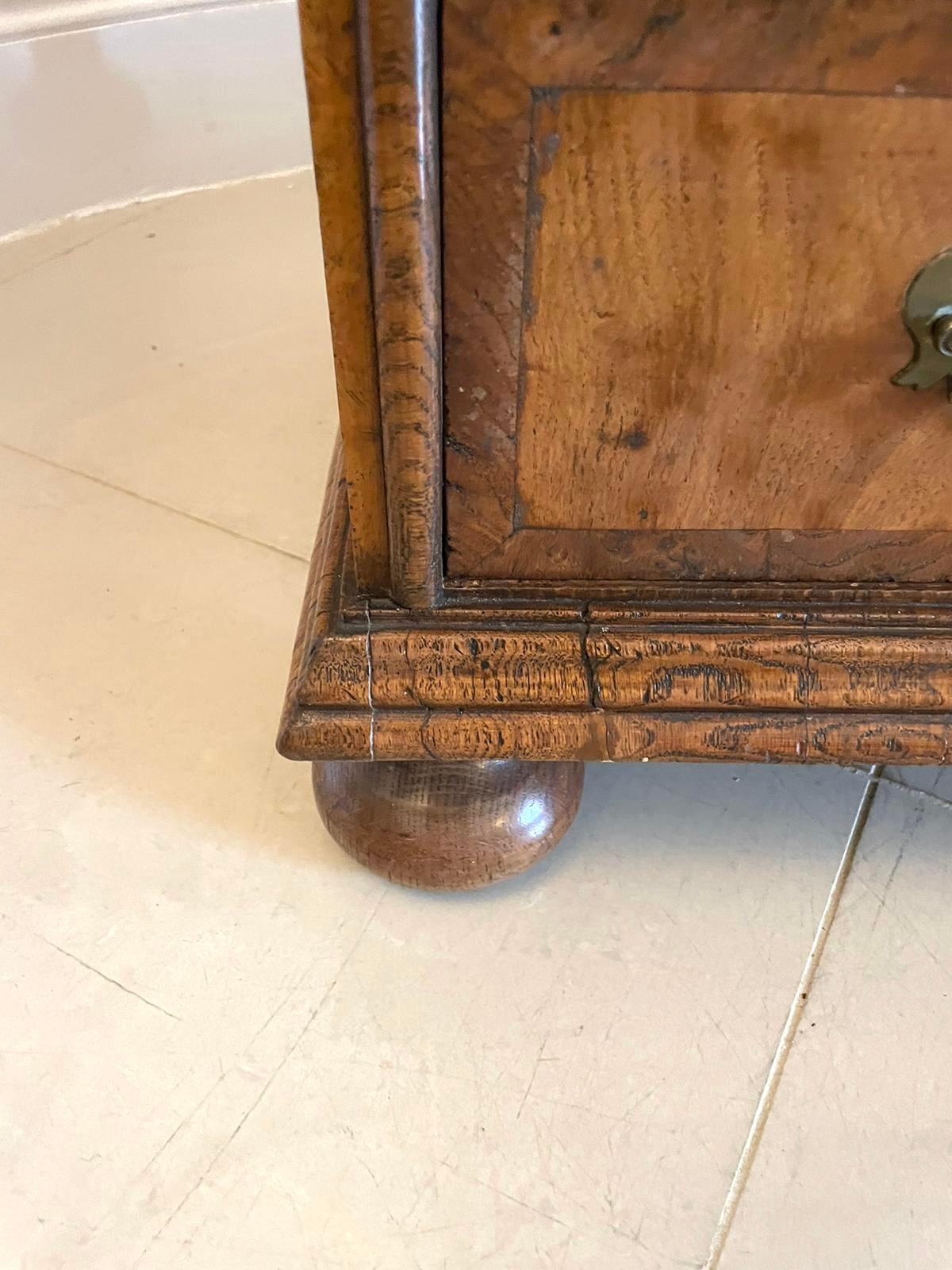 Outstanding Quality Antique Queen Anne Style Burr Walnut Bureau Bookcase In Good Condition For Sale In Suffolk, GB