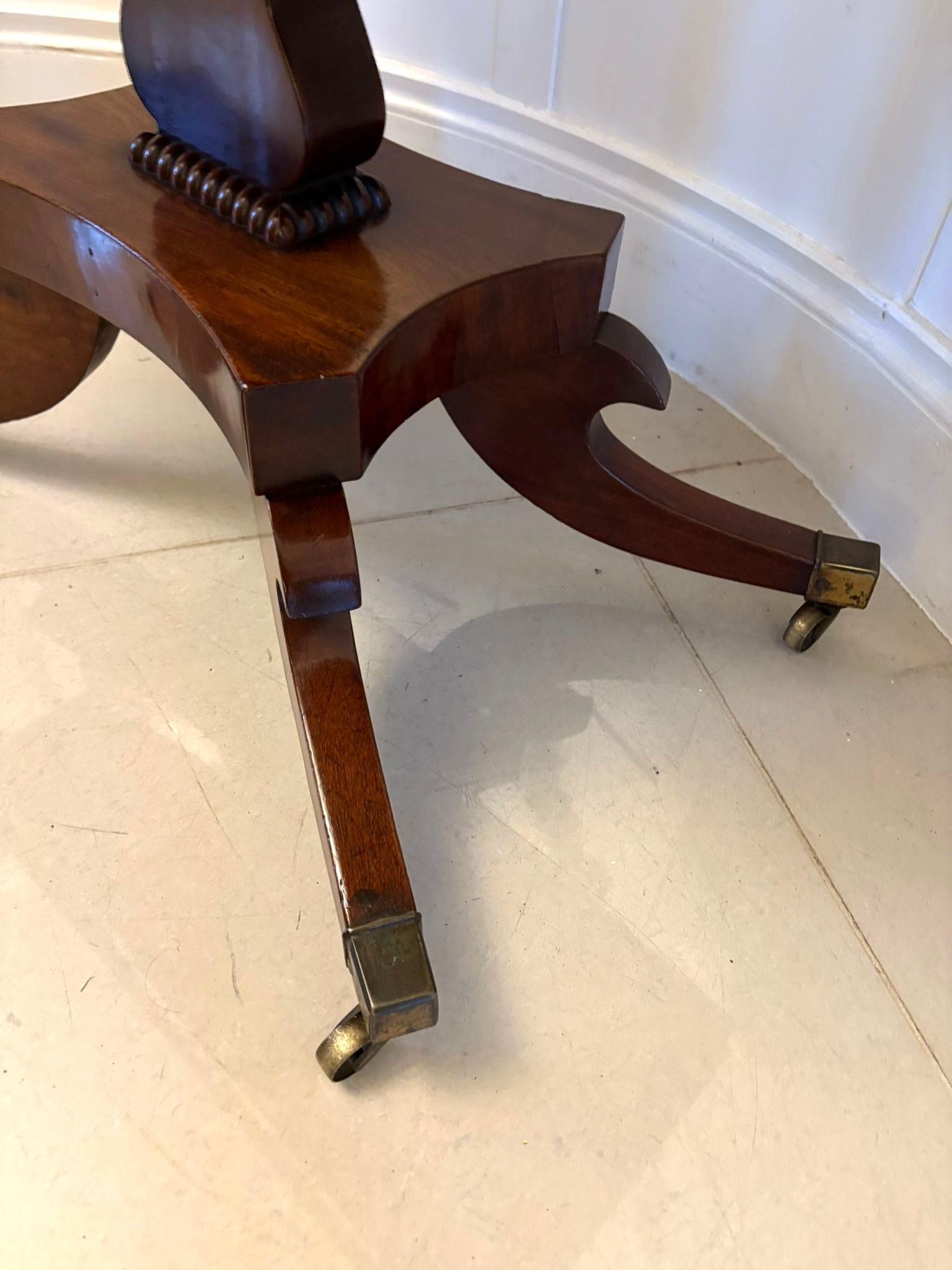 Outstanding Quality Antique Regency Figured Mahogany Tea/Console Table For Sale 1