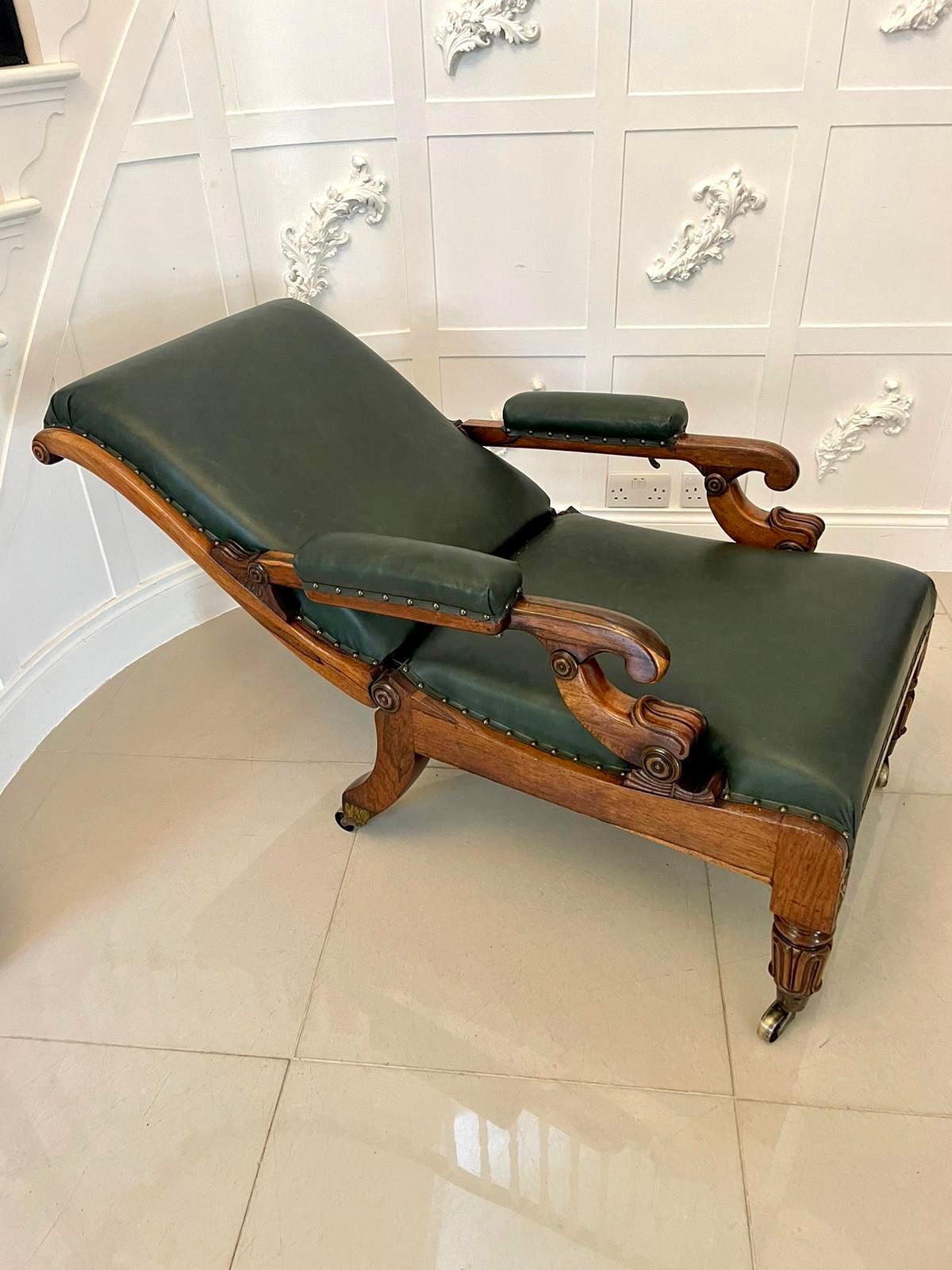 Outstanding Quality Antique Regency Quality Rosewood Reclining Armchair In Good Condition For Sale In Suffolk, GB