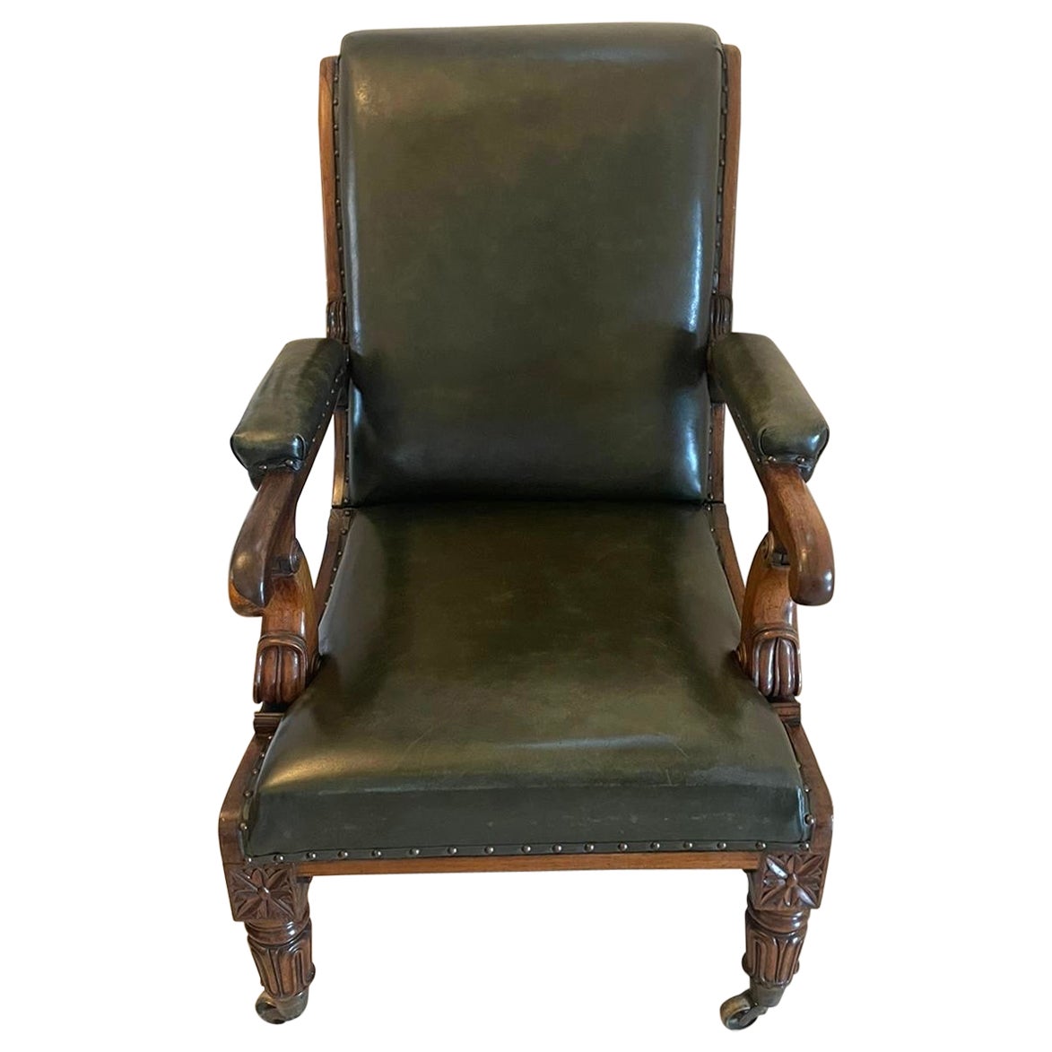 Outstanding Quality Antique Regency Quality Rosewood Reclining Armchair