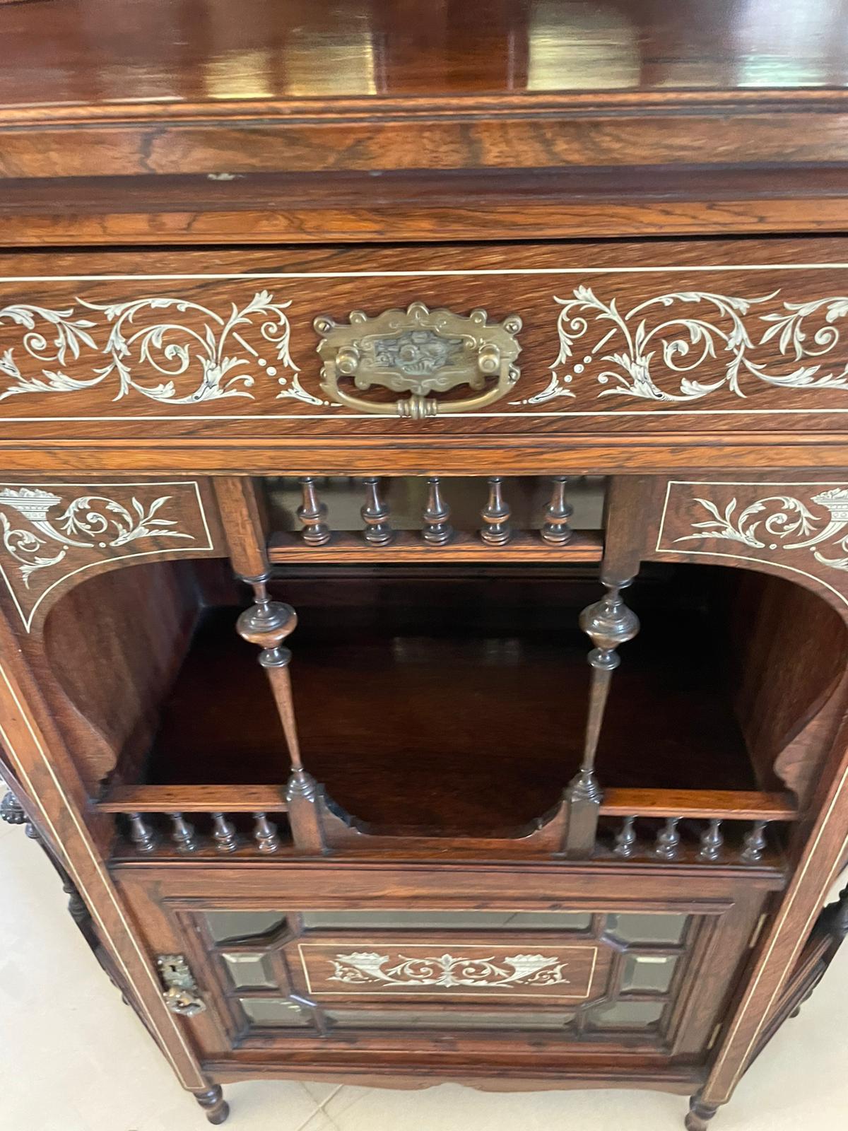 Other Outstanding Quality Antique Rosewood Inlaid Corner Cabinet by Maple & Co. For Sale