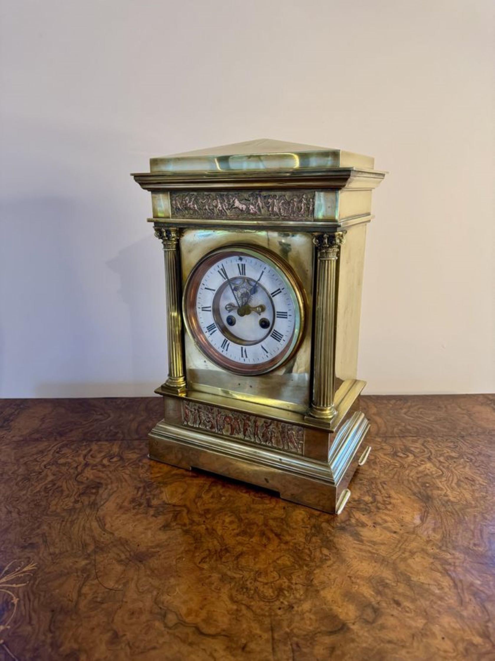 Hervorragende Qualität antiken viktorianischen Messing Französisch Mantel Uhr (19. Jahrhundert) im Angebot