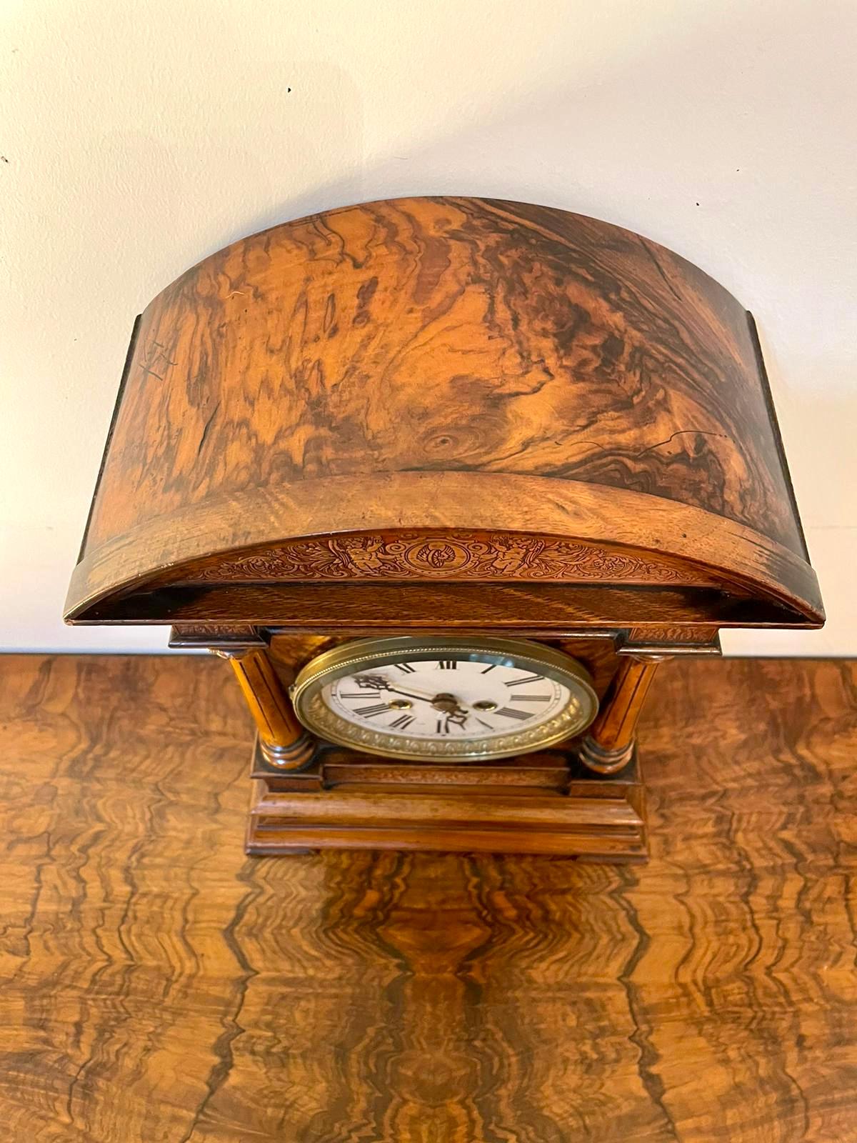 Outstanding Quality Antique Victorian Burr Walnut Bracket Clock In Good Condition In Suffolk, GB