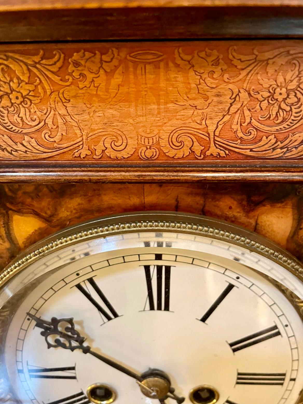 Outstanding Quality Antique Victorian Burr Walnut Bracket Clock 3