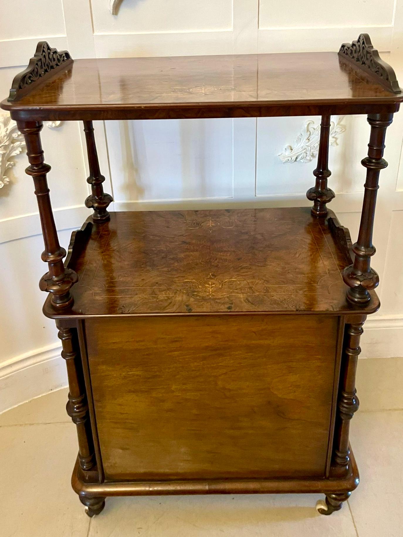 Eccezionale qualità dell'antico gabinetto musicale vittoriano in radica di noce Canterbury in vendita 4