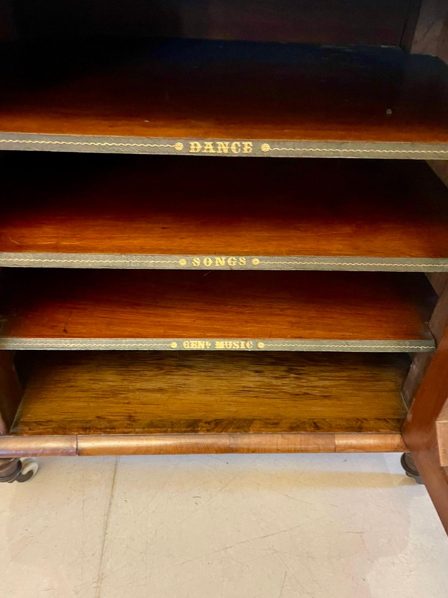 Inglese Eccezionale qualità dell'antico gabinetto musicale vittoriano in radica di noce Canterbury in vendita