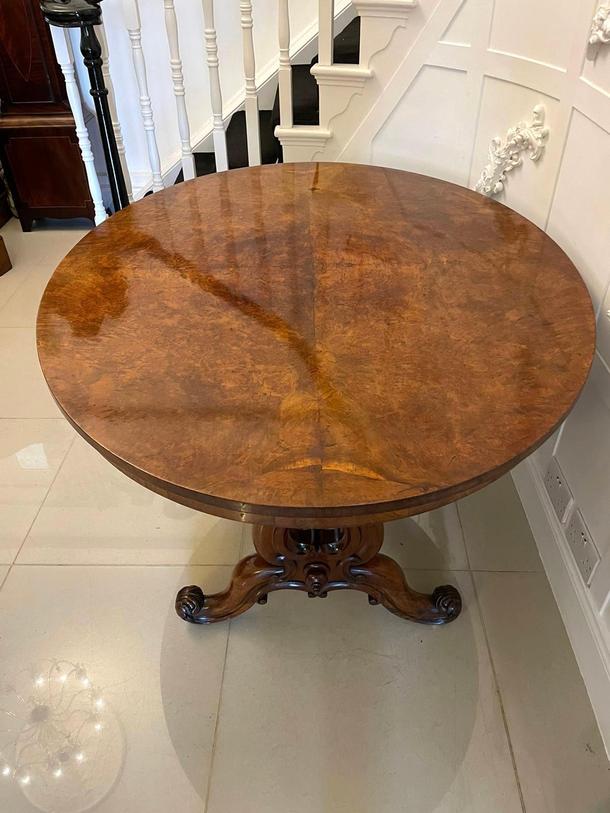 Outstanding Quality Antique Victorian Burr Walnut Centre / Dining Table  For Sale 8