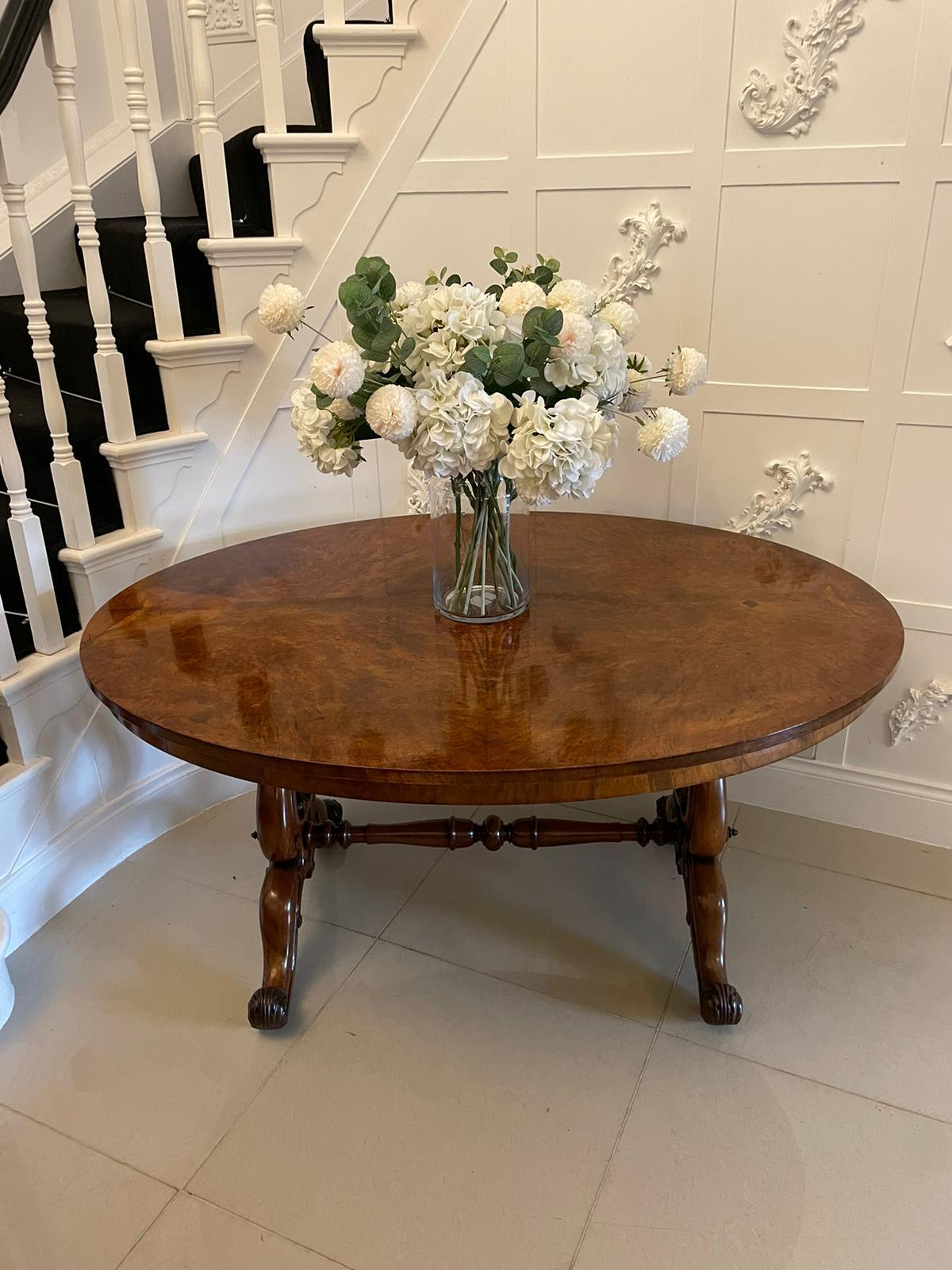 19th Century Outstanding Quality Antique Victorian Burr Walnut Centre / Dining Table  For Sale