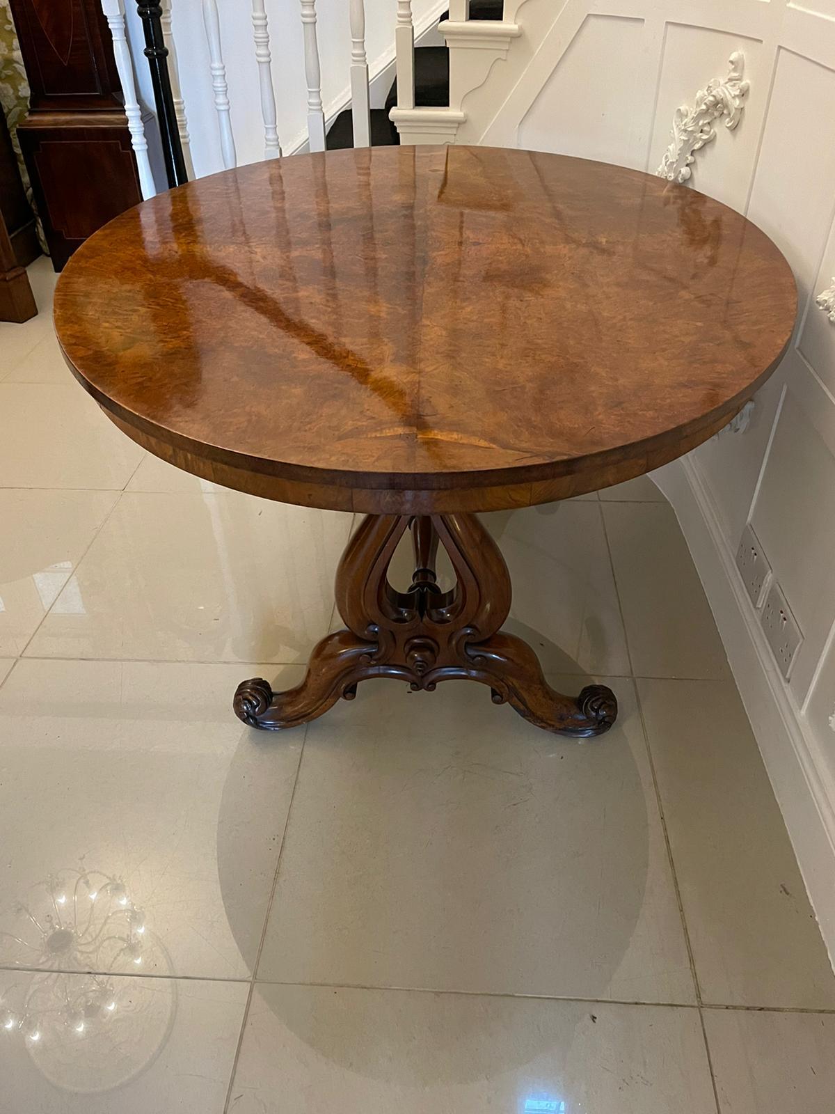 Outstanding Quality Antique Victorian Burr Walnut Centre / Dining Table  For Sale 1
