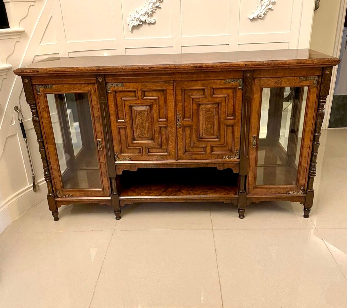 Outstanding Quality Antique Victorian Burr Walnut Credenza/Sideboard In Good Condition For Sale In Suffolk, GB