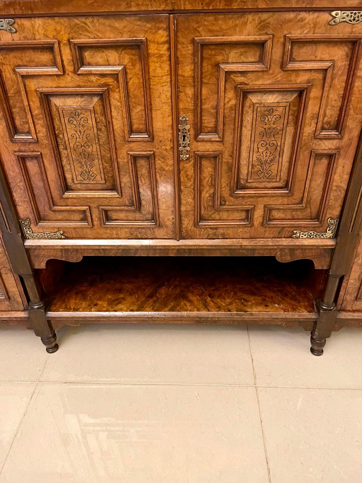 Outstanding Quality Antique Victorian Burr Walnut Credenza/Sideboard For Sale 2