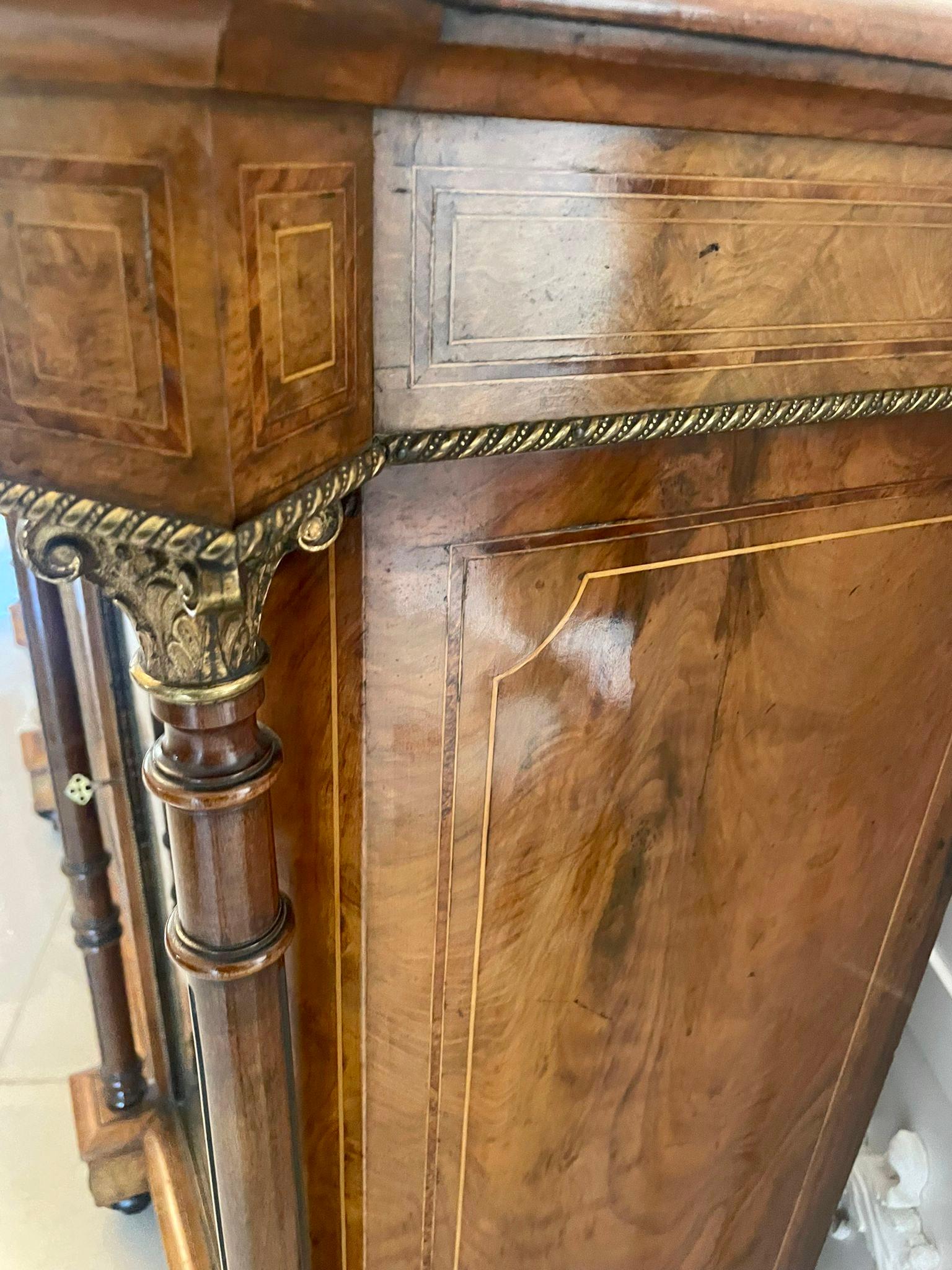 Outstanding Quality Antique Victorian Burr Walnut Inlaid Credenza/Sideboard For Sale 9