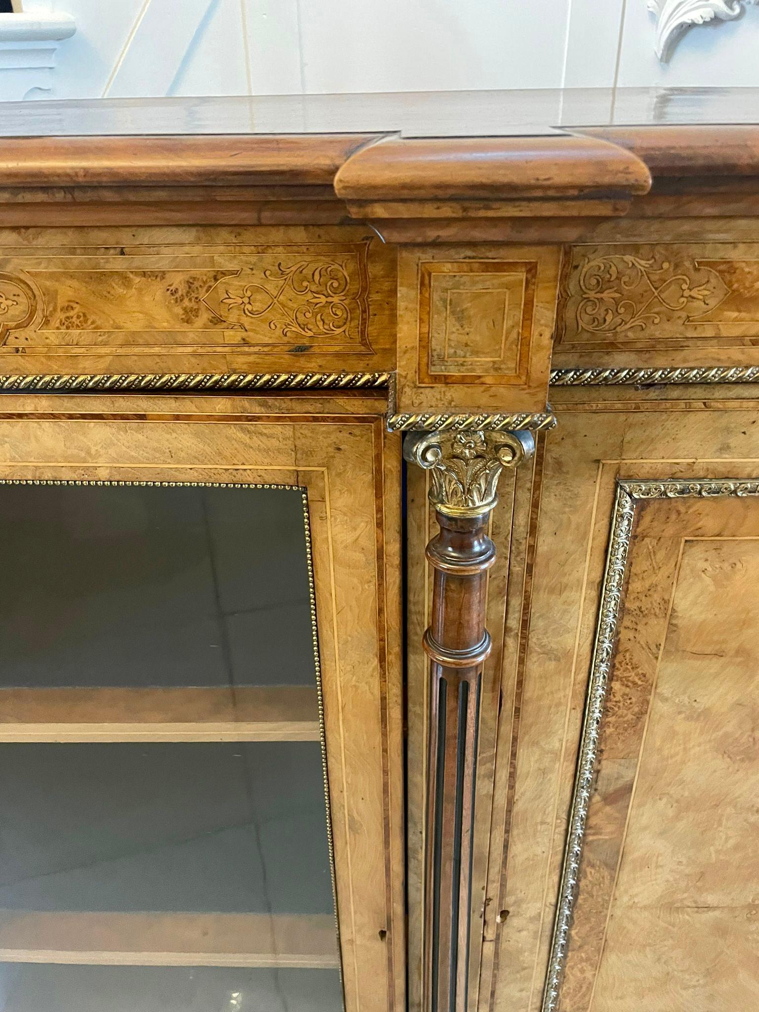 Outstanding Quality Antique Victorian Burr Walnut Inlaid Credenza/Sideboard For Sale 6