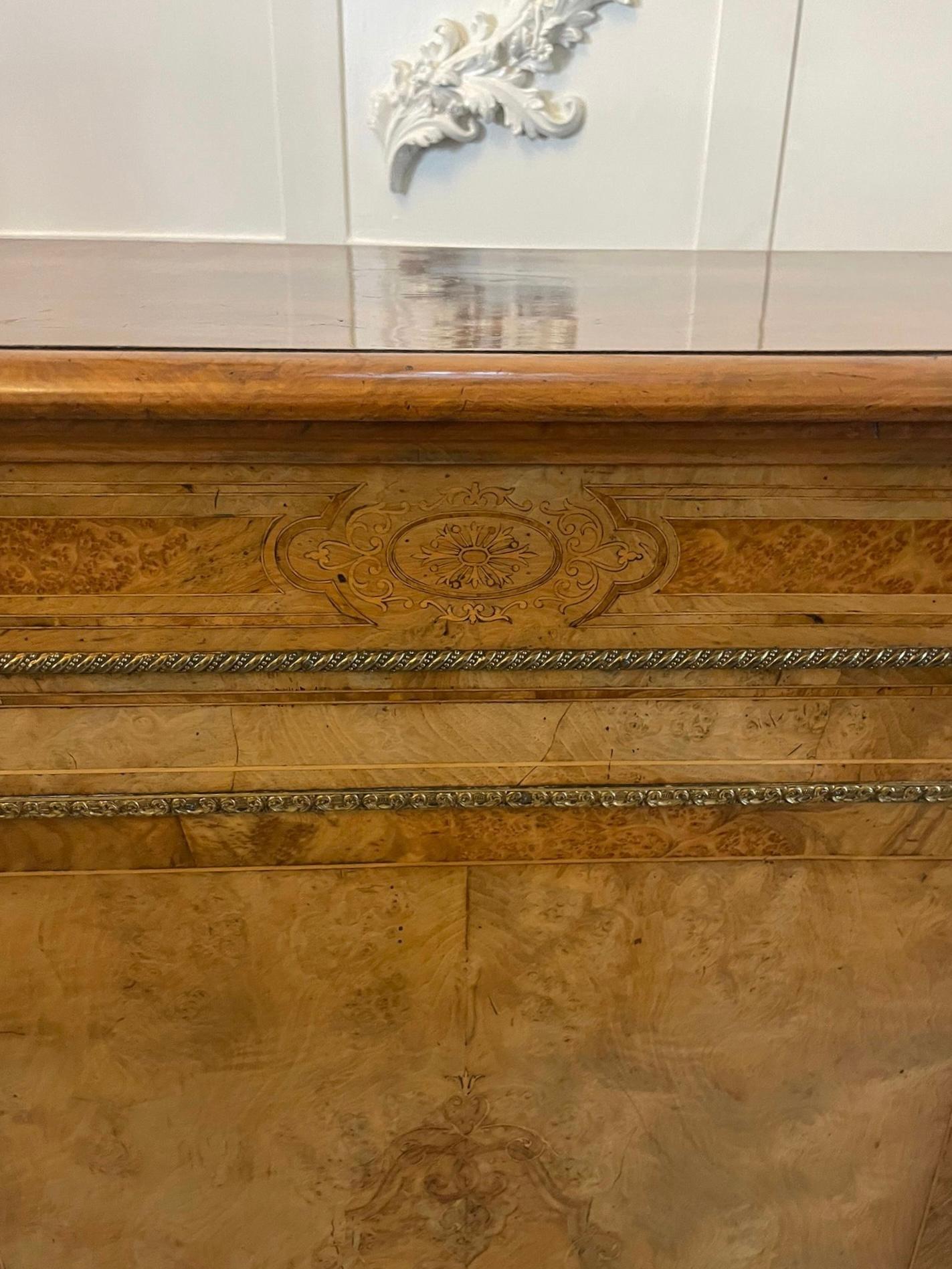 Outstanding Quality Antique Victorian Burr Walnut Inlaid Credenza/Sideboard For Sale 8