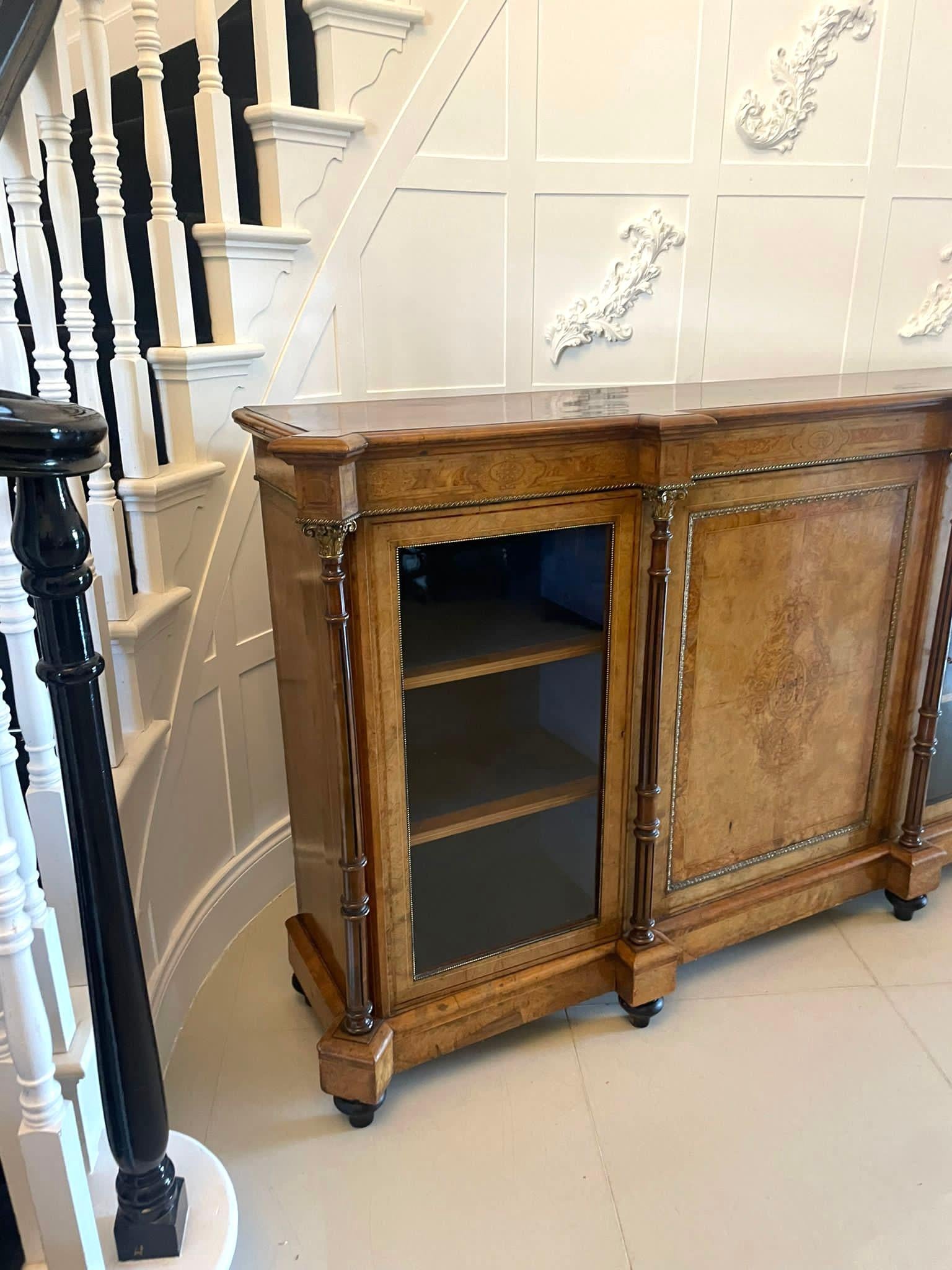 Outstanding Quality Antique Victorian Burr Walnut Inlaid Credenza/Sideboard For Sale 13