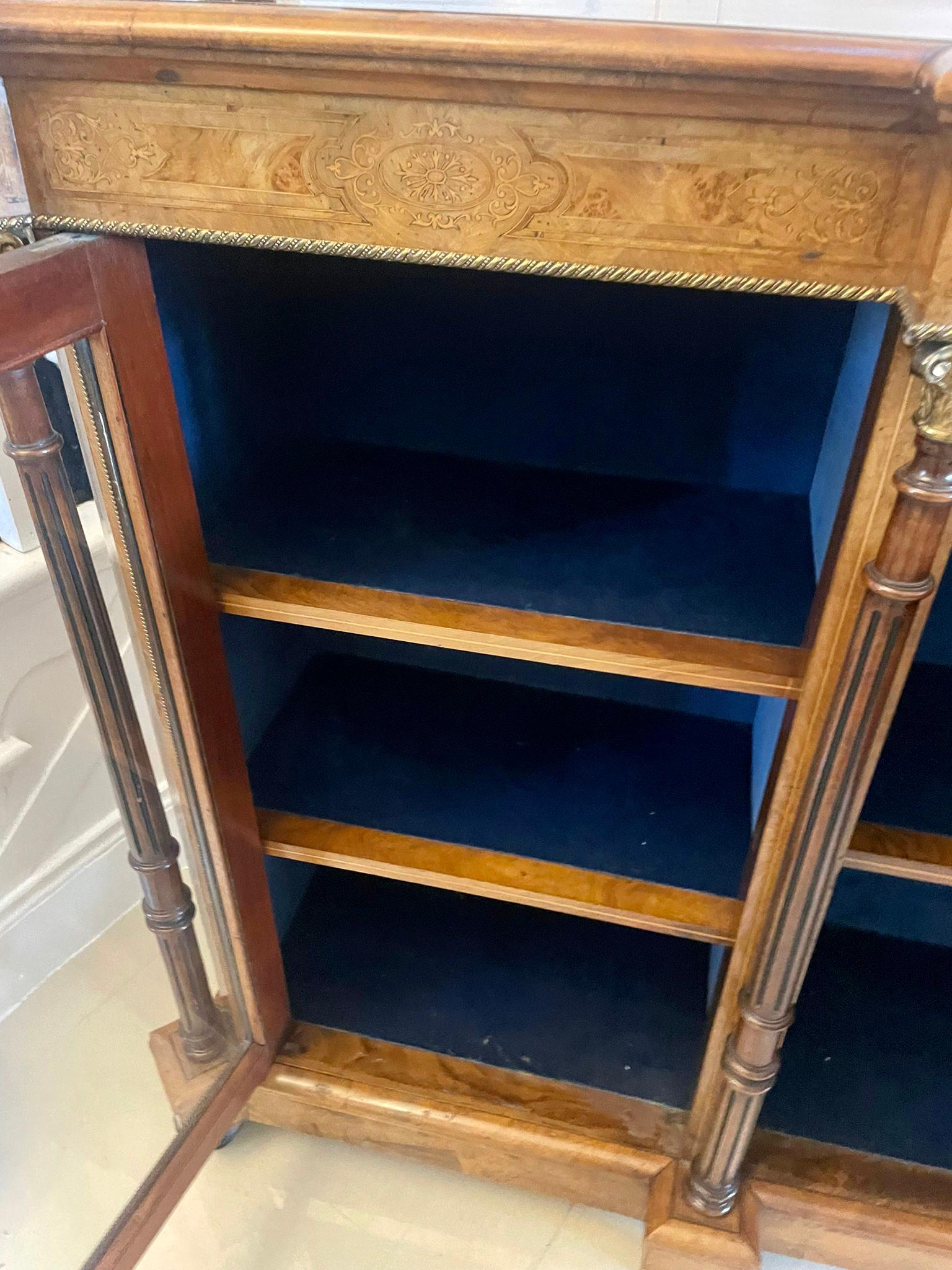 19th Century Outstanding Quality Antique Victorian Burr Walnut Inlaid Credenza/Sideboard For Sale