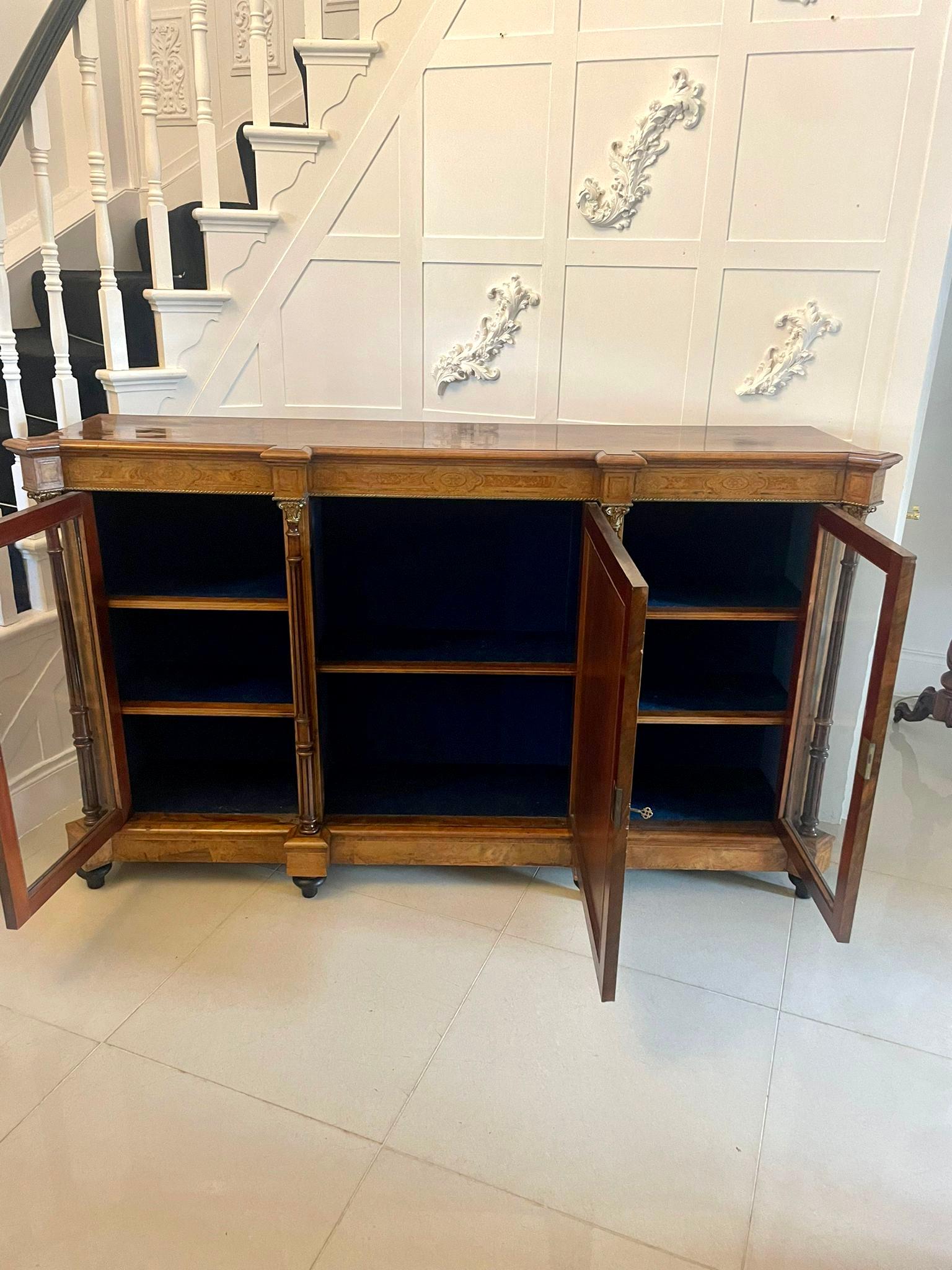 Outstanding Quality Antique Victorian Burr Walnut Inlaid Credenza/Sideboard For Sale 2