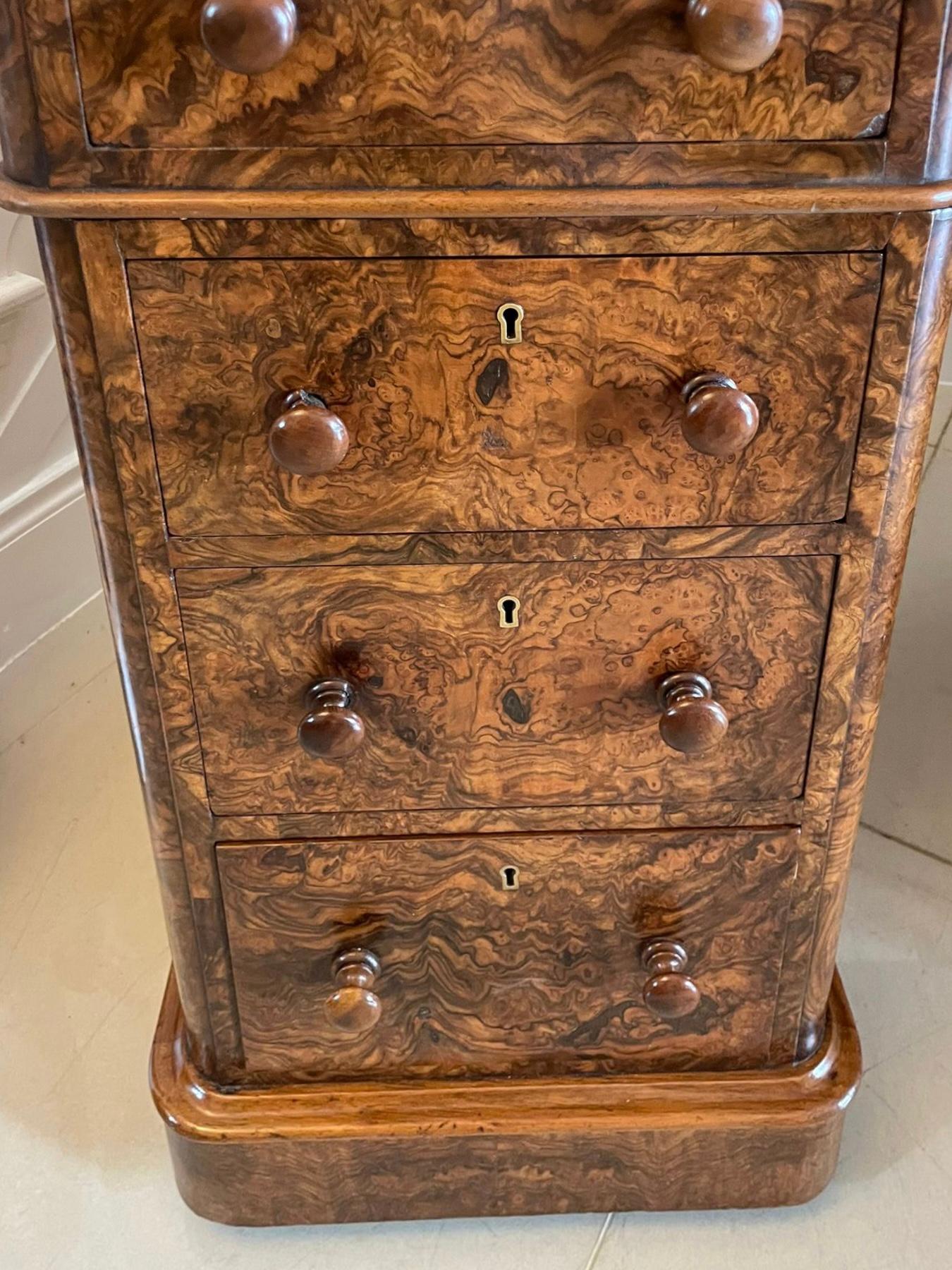 Outstanding Quality Antique Victorian Burr Walnut Kneehole Desk by Maple & Co. For Sale 4