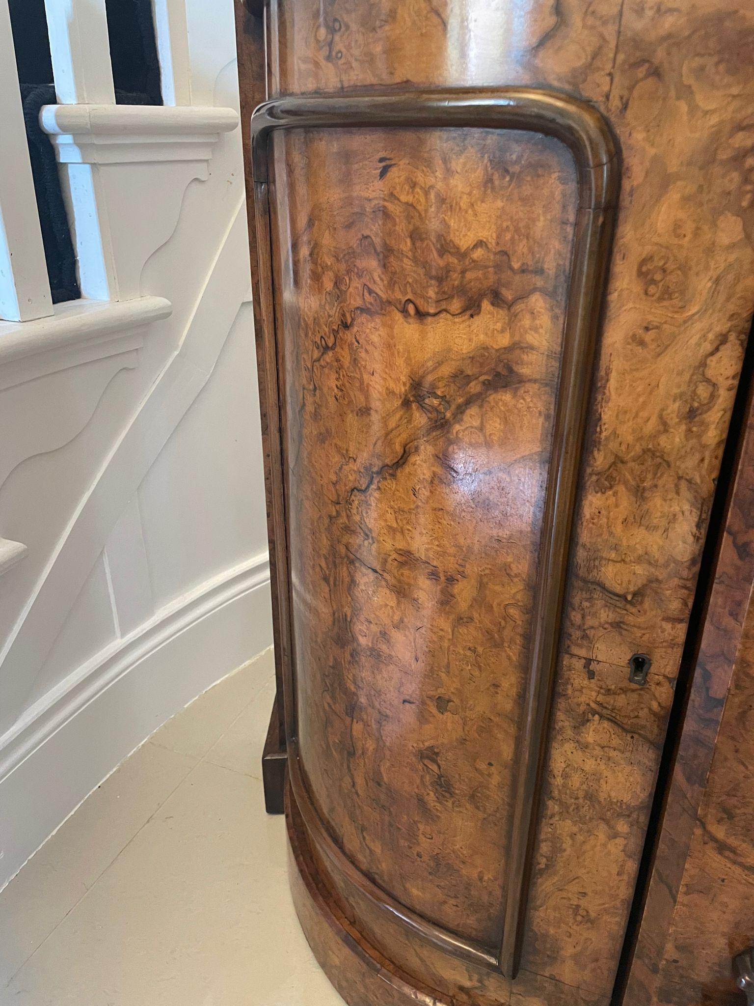 Outstanding Quality Antique Victorian Burr Walnut Marble Top Credenza/Sideboard For Sale 9