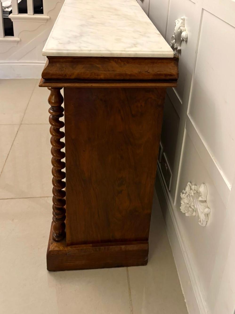Outstanding Quality Antique Victorian Burr Walnut Marble Top Sideboard/Cabinet 1