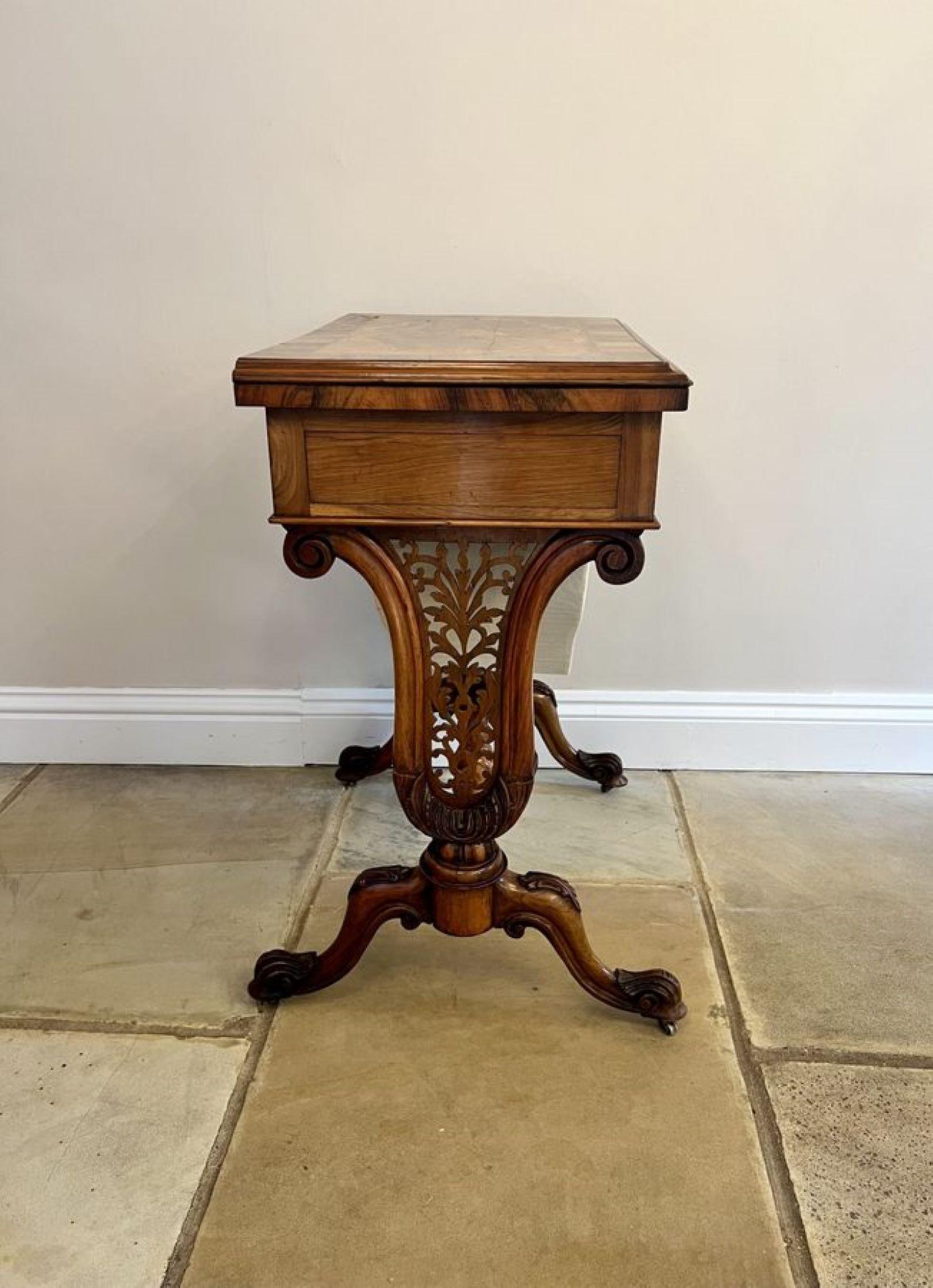 Outstanding quality antique Victorian burr walnut marquetry games table For Sale 4