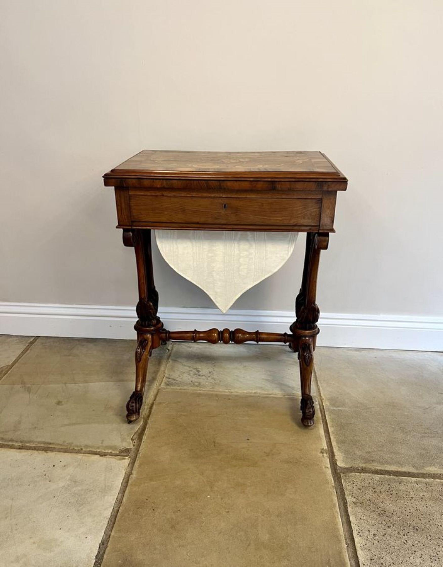 Outstanding quality antique Victorian burr walnut marquetry games table For Sale 7
