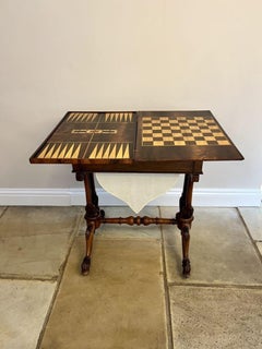Outstanding quality antique Victorian burr walnut marquetry games table