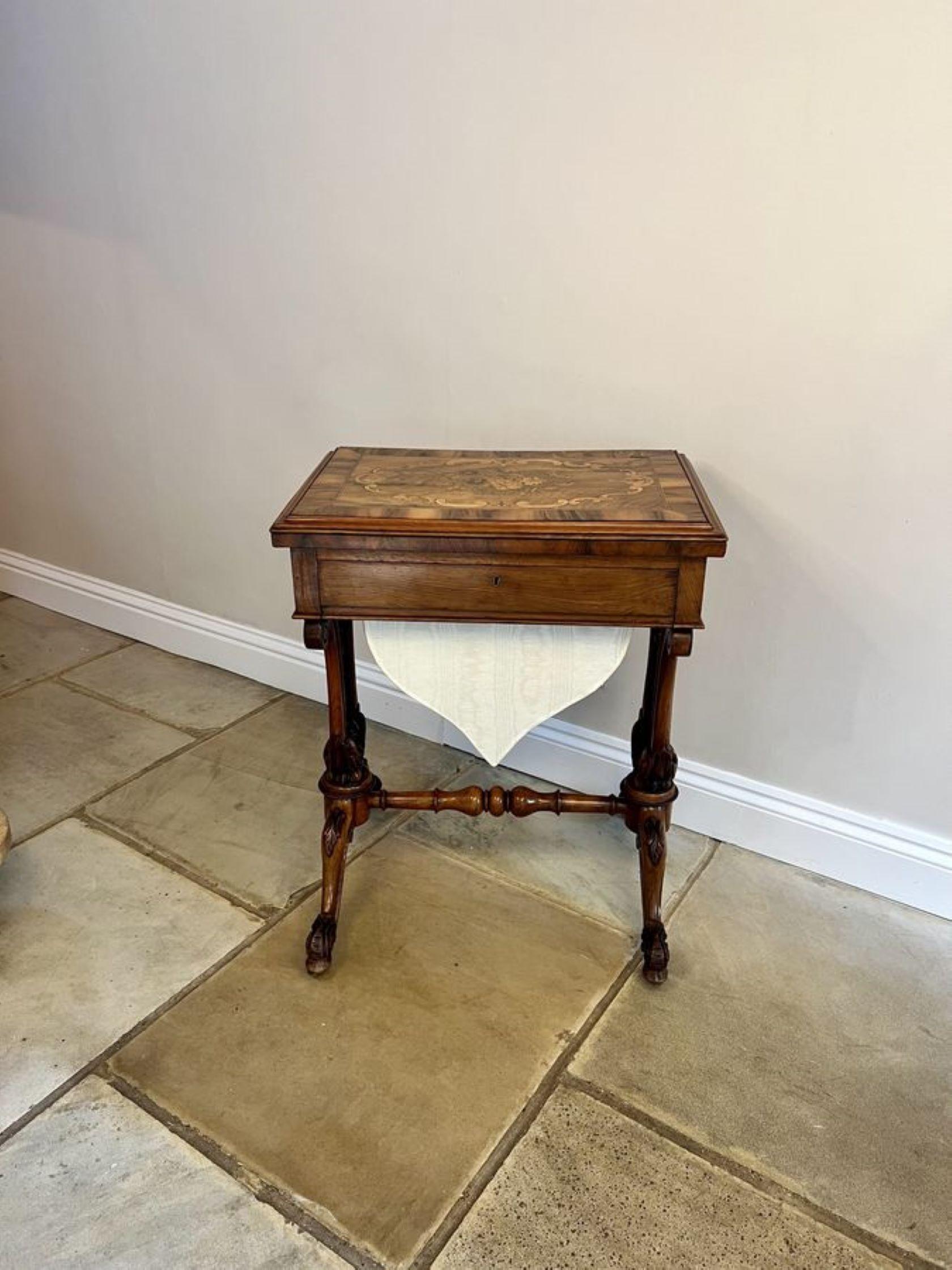 Outstanding quality antique Victorian burr walnut marquetry games table For Sale 2