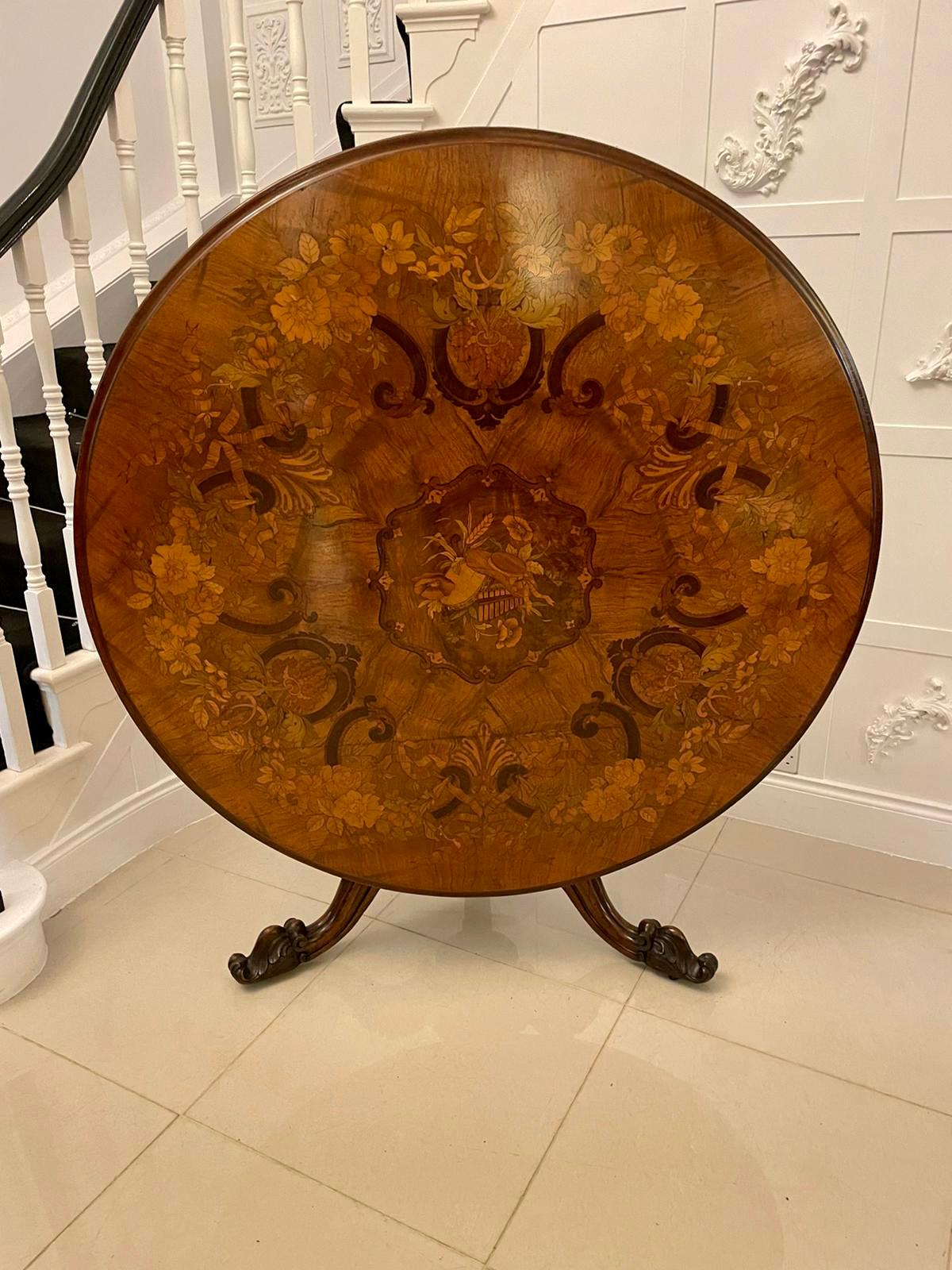 Outstanding Quality Antique Victorian Burr Walnut Marquetry Inlaid Dining Table For Sale 11