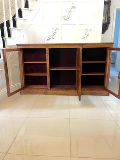 Outstanding Antique Victorian Burr Walnut Marquetry Inlaid Credenza/Sideboard