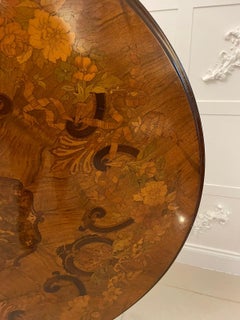 Outstanding Quality Antique Victorian Burr Walnut Marquetry Inlaid Dining Table