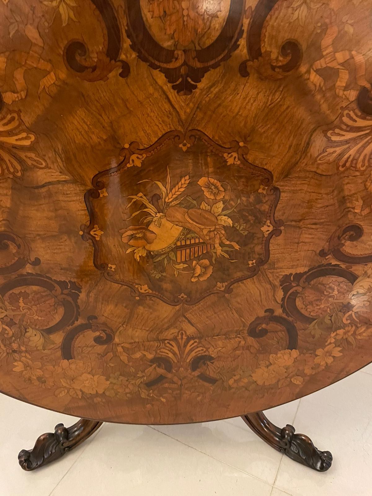 Outstanding Quality Antique Victorian Burr Walnut Marquetry Inlaid Dining Table In Good Condition For Sale In Suffolk, GB