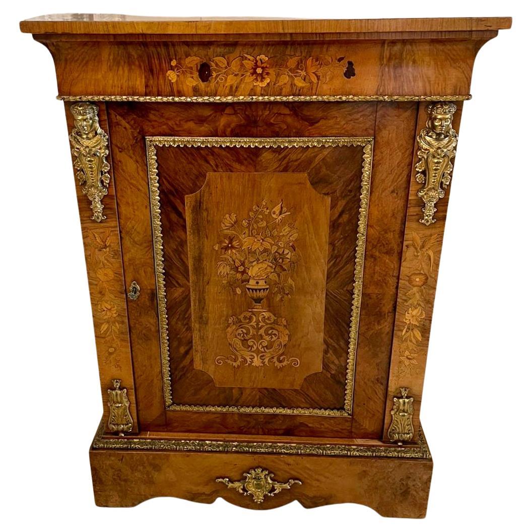 Quality Antique Victorian Burr Walnut Inlaid Display For Sale