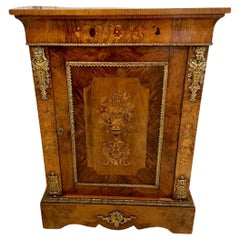 Outstanding Quality Antique Victorian Burr Walnut Marquetry Inlaid Side Cabinet