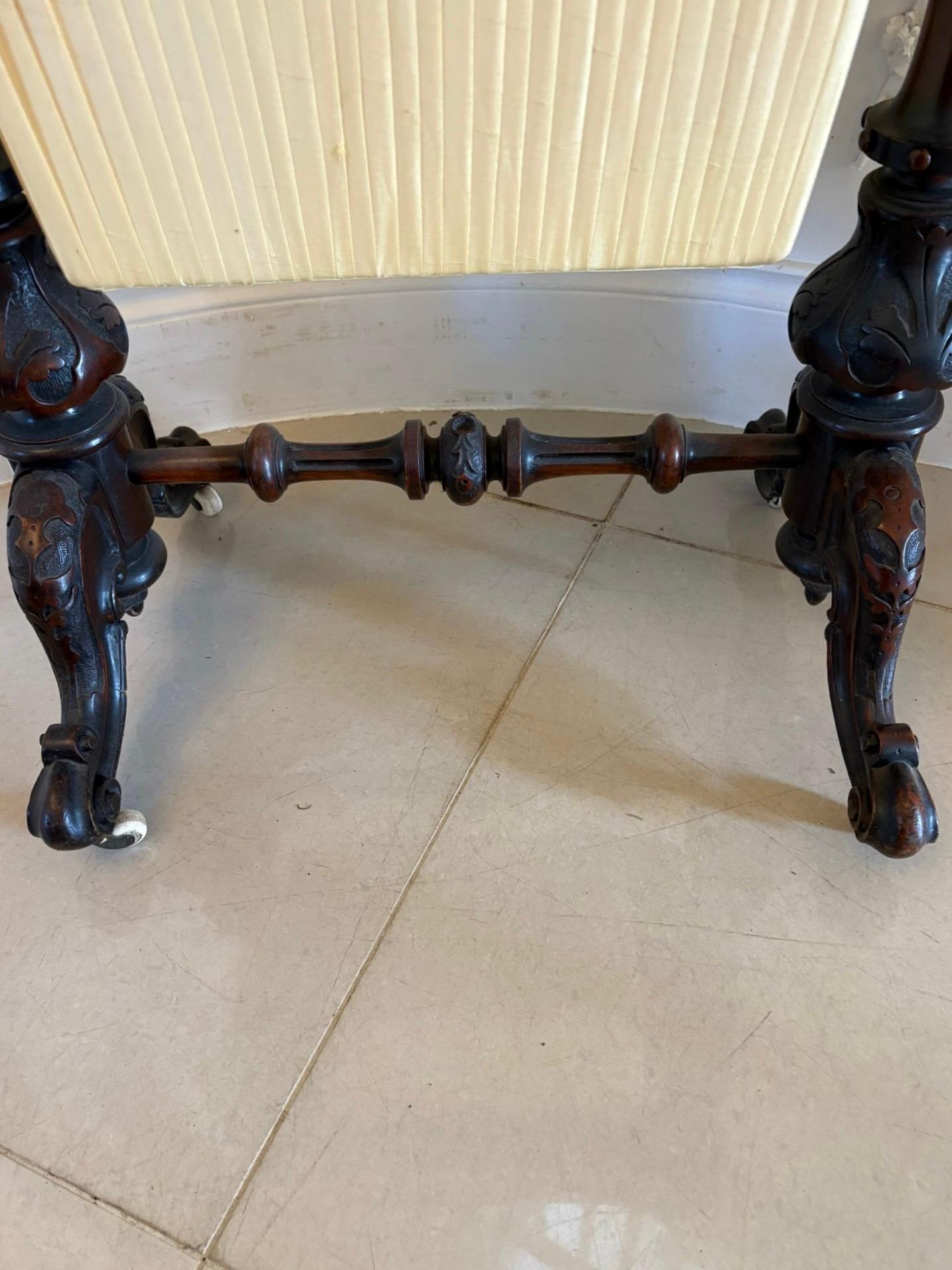 Outstanding Quality Antique Victorian Burr Walnut Sewing and Writing/Lamp Table For Sale 6