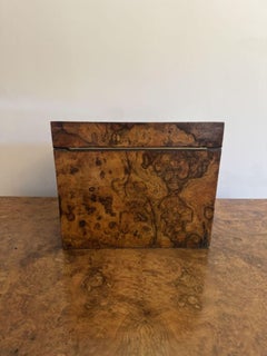 Outstanding quality antique Victorian burr walnut stationary box