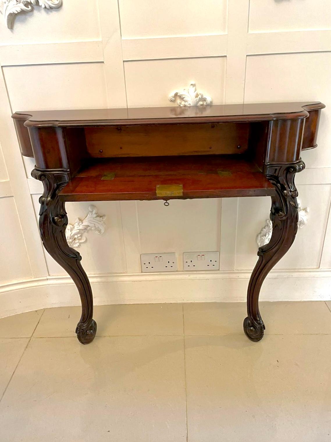 Outstanding Quality Antique Victorian Carved Mahogany Console Table 5