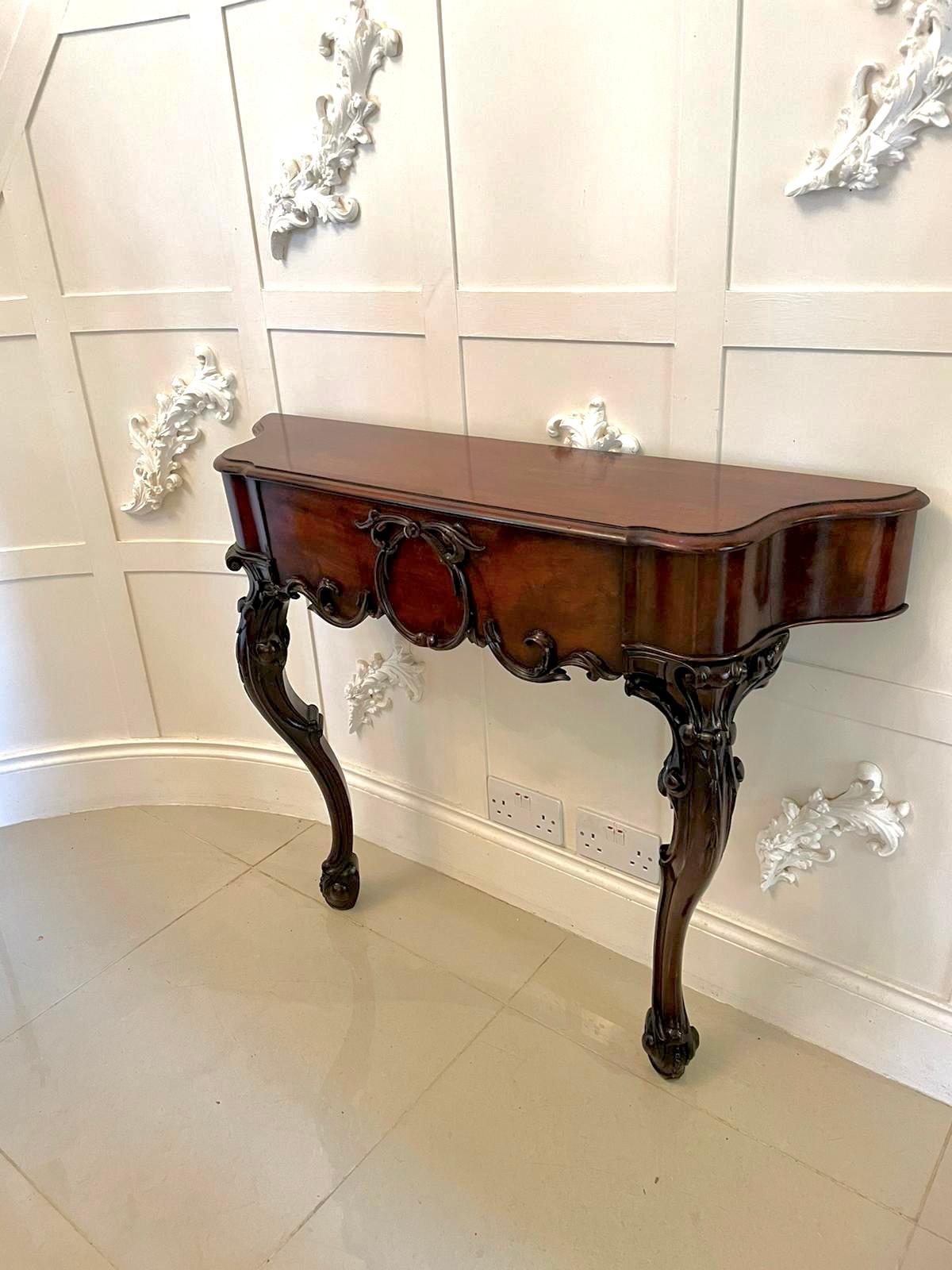 Outstanding Quality Antique Victorian Carved Mahogany Console Table 7