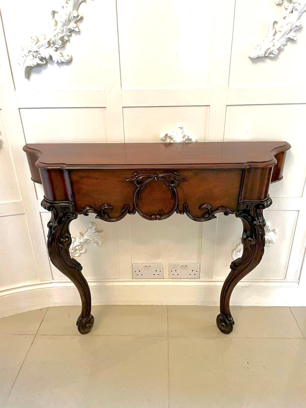 Outstanding Quality Antique Victorian Carved Mahogany Console Table 8