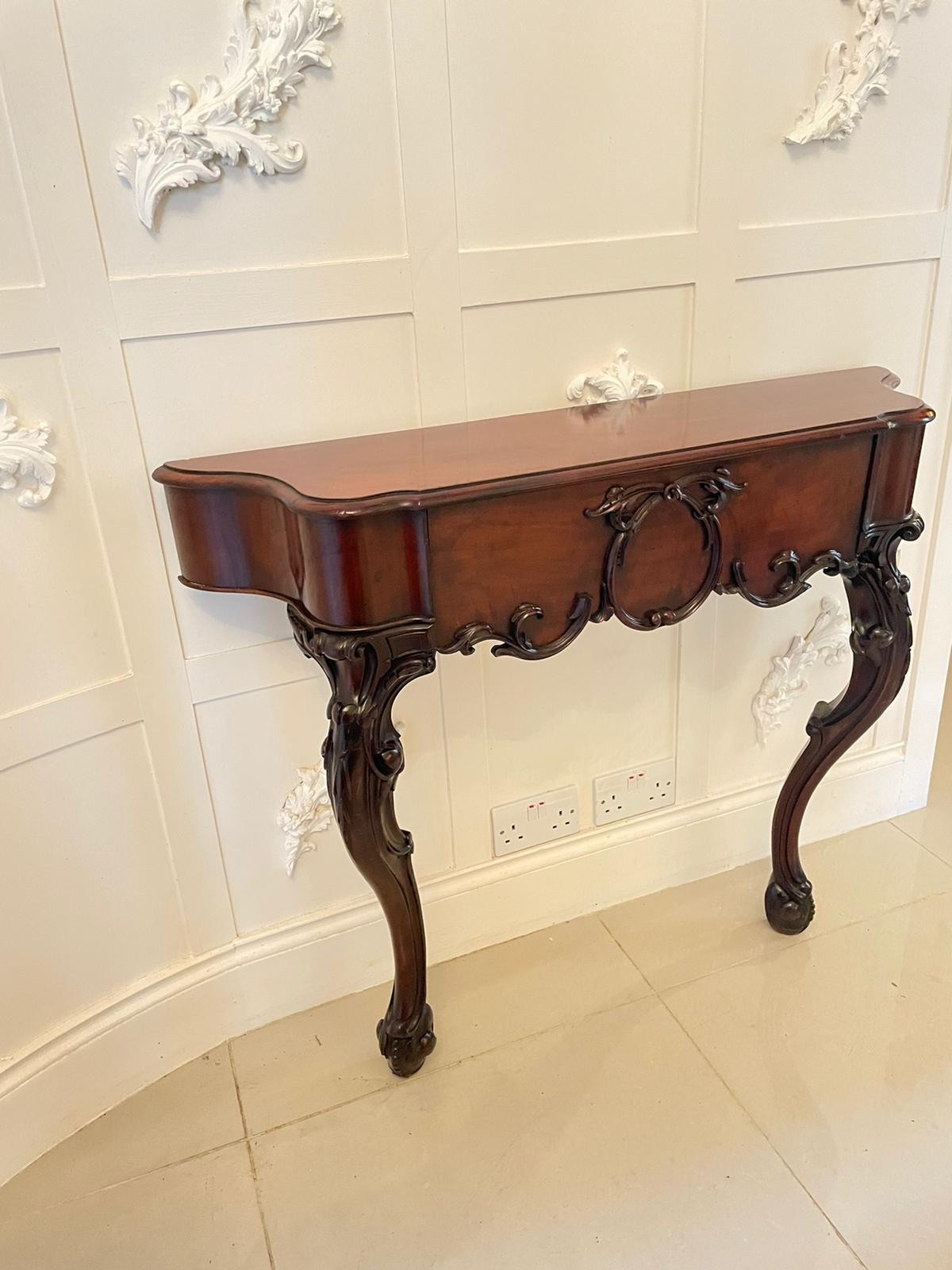 Outstanding Quality Antique Victorian Carved Mahogany Console Table 10
