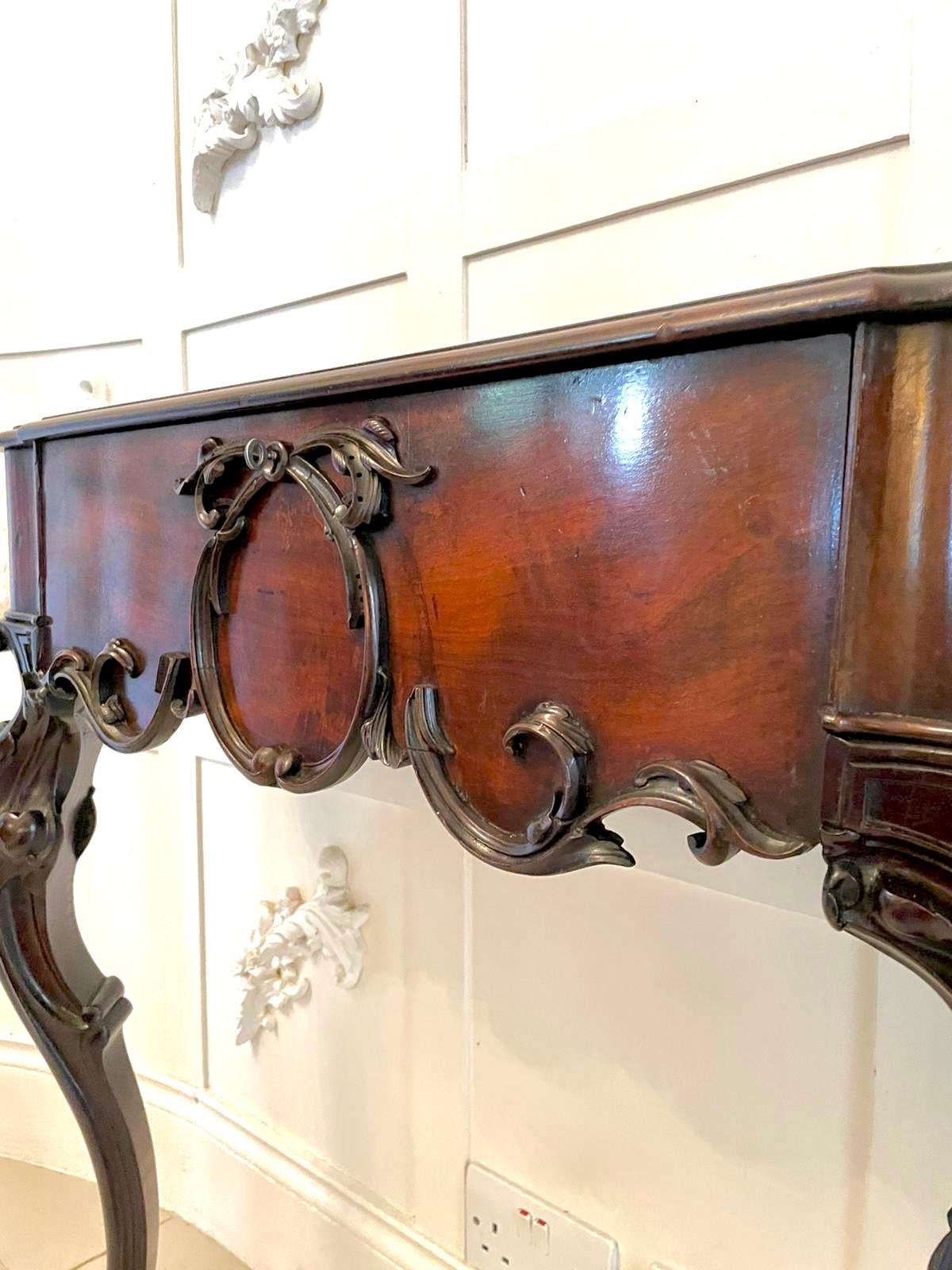 Outstanding Quality Antique Victorian Carved Mahogany Console Table In Good Condition In Suffolk, GB