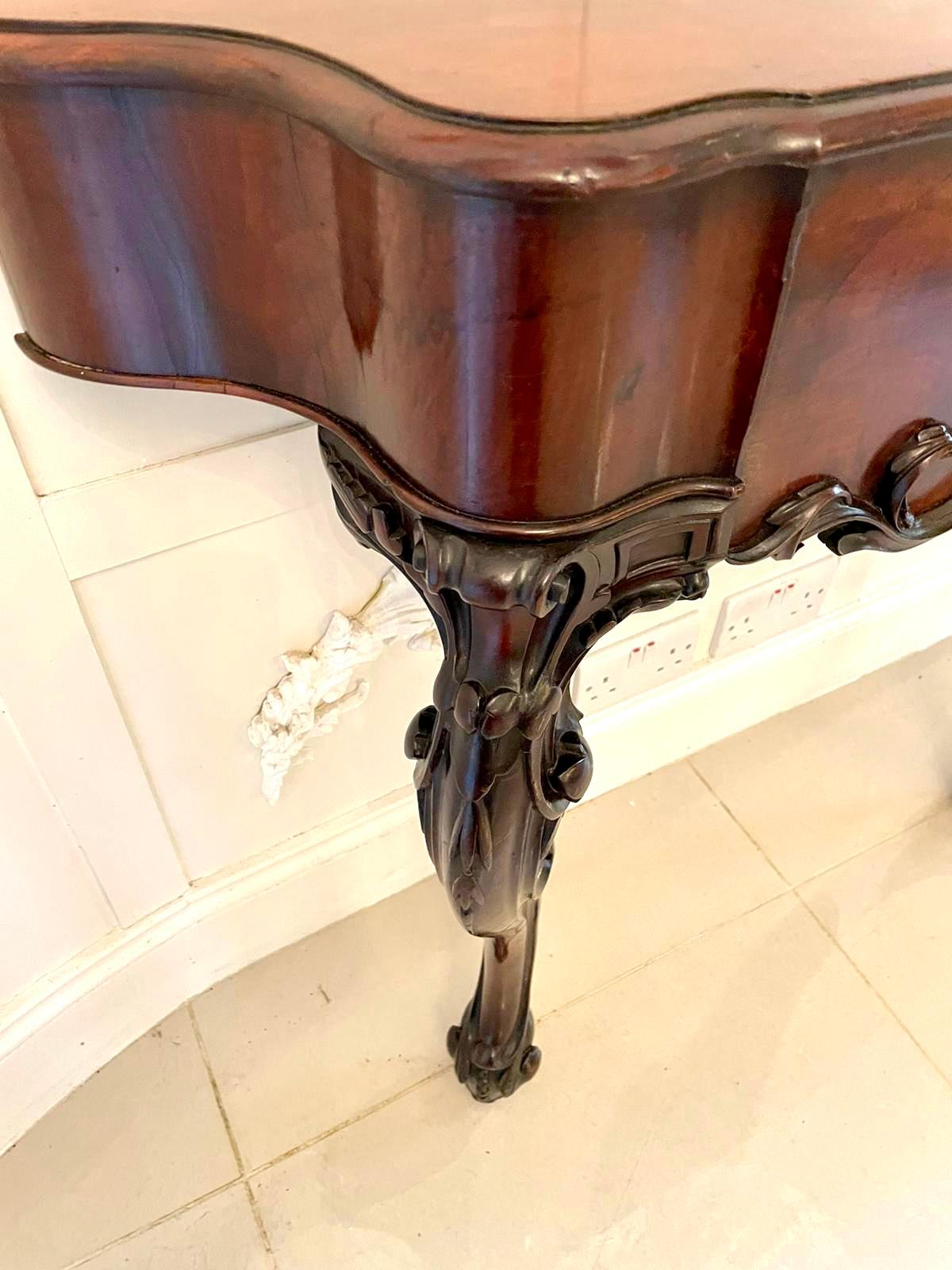 Outstanding Quality Antique Victorian Carved Mahogany Console Table 2