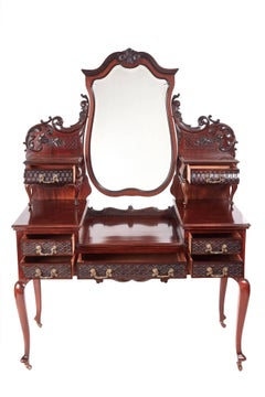Outstanding Quality Antique Victorian Carved Mahogany Dressing Table