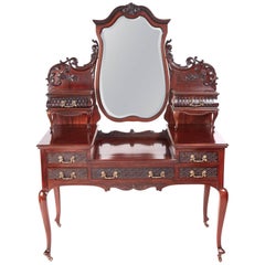 Outstanding Quality Antique Victorian Carved Mahogany Dressing Table