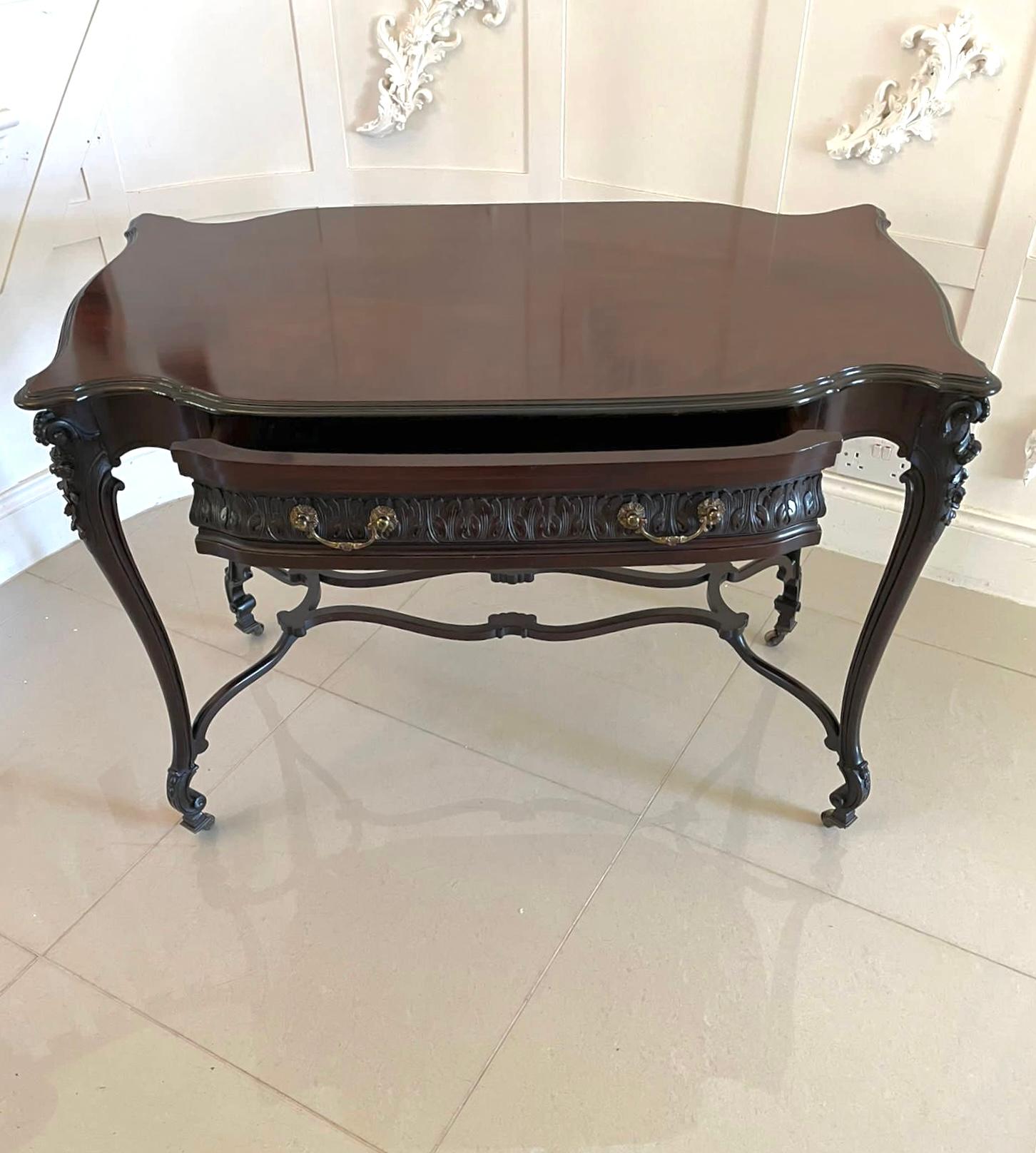  Outstanding Quality Antique Victorian Carved Mahogany Freestanding Centre Table For Sale 5