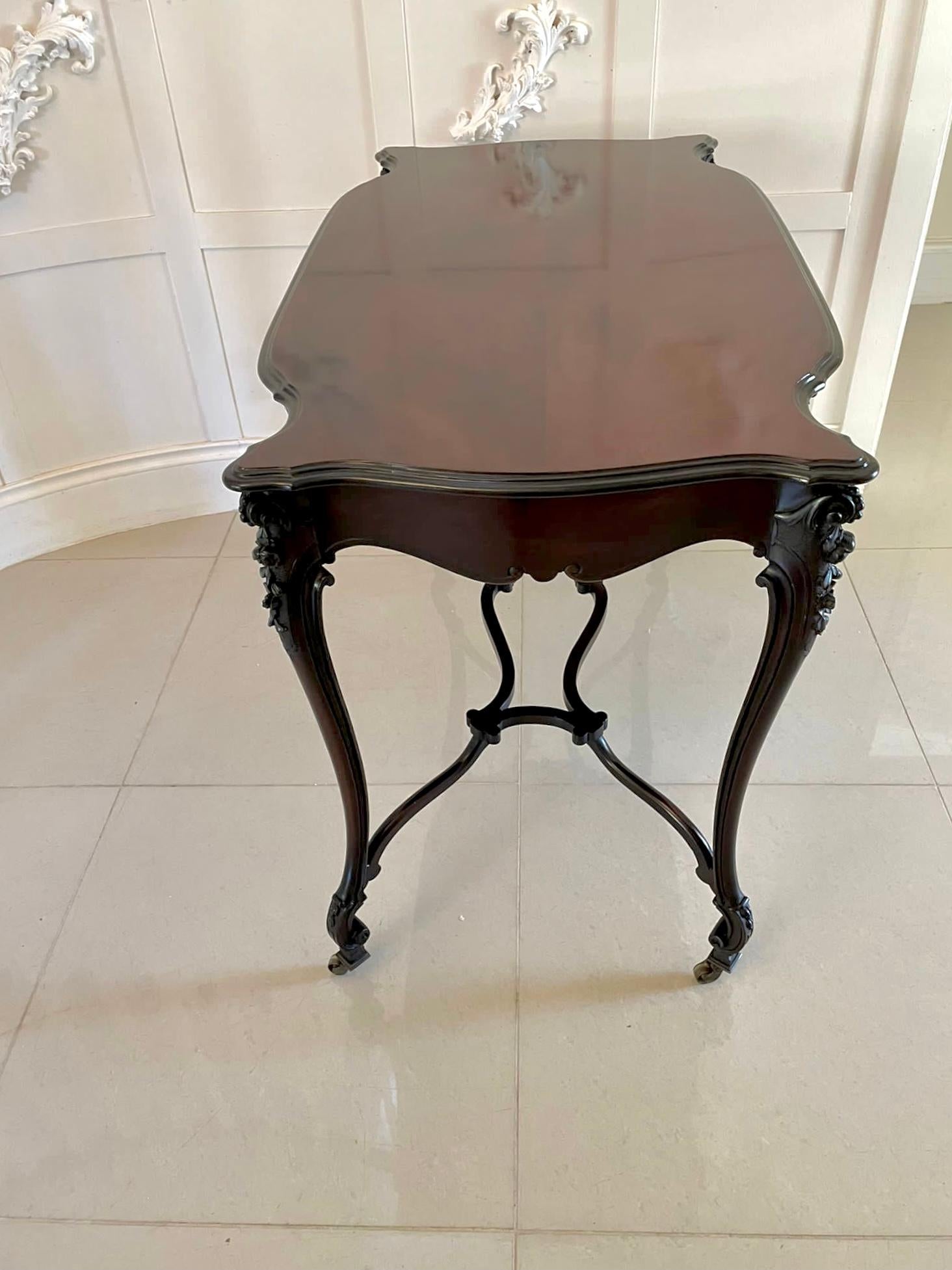 English  Outstanding Quality Antique Victorian Carved Mahogany Freestanding Centre Table For Sale