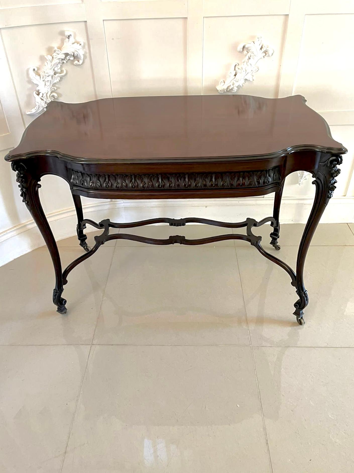  Outstanding Quality Antique Victorian Carved Mahogany Freestanding Centre Table For Sale 1